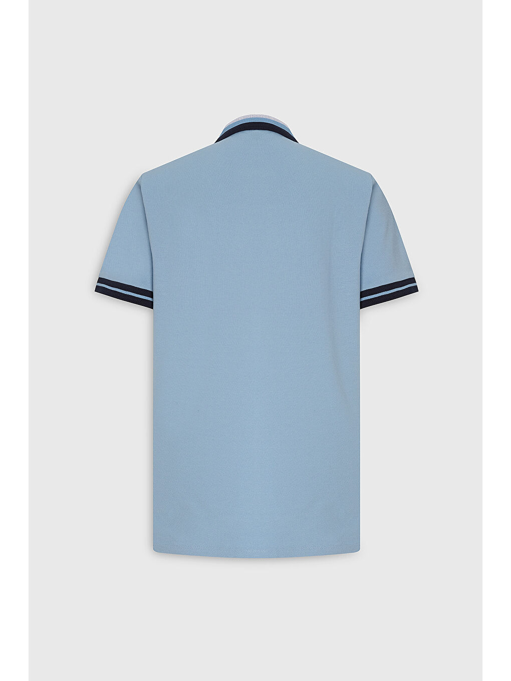 Erkek Açık Mavi Slim Fit Dar Kesim %100 Pamuk Polo Yaka Tişört-8
