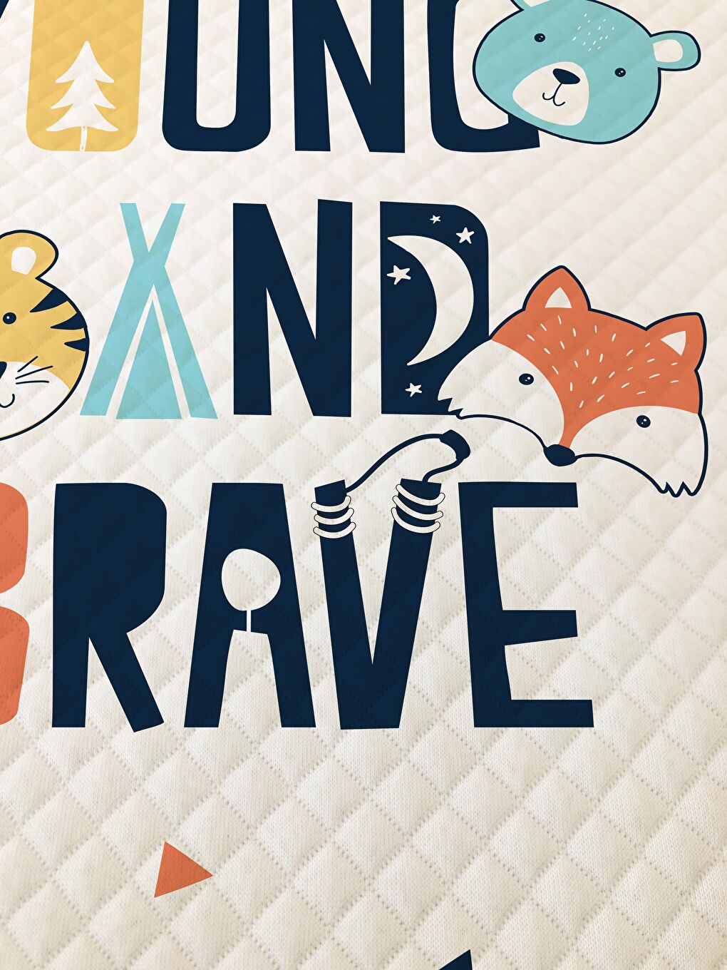 Karışık Hayvan Desenli Baskılı Çocuk Tek Kişilik Pike Takımı Beyaz-2