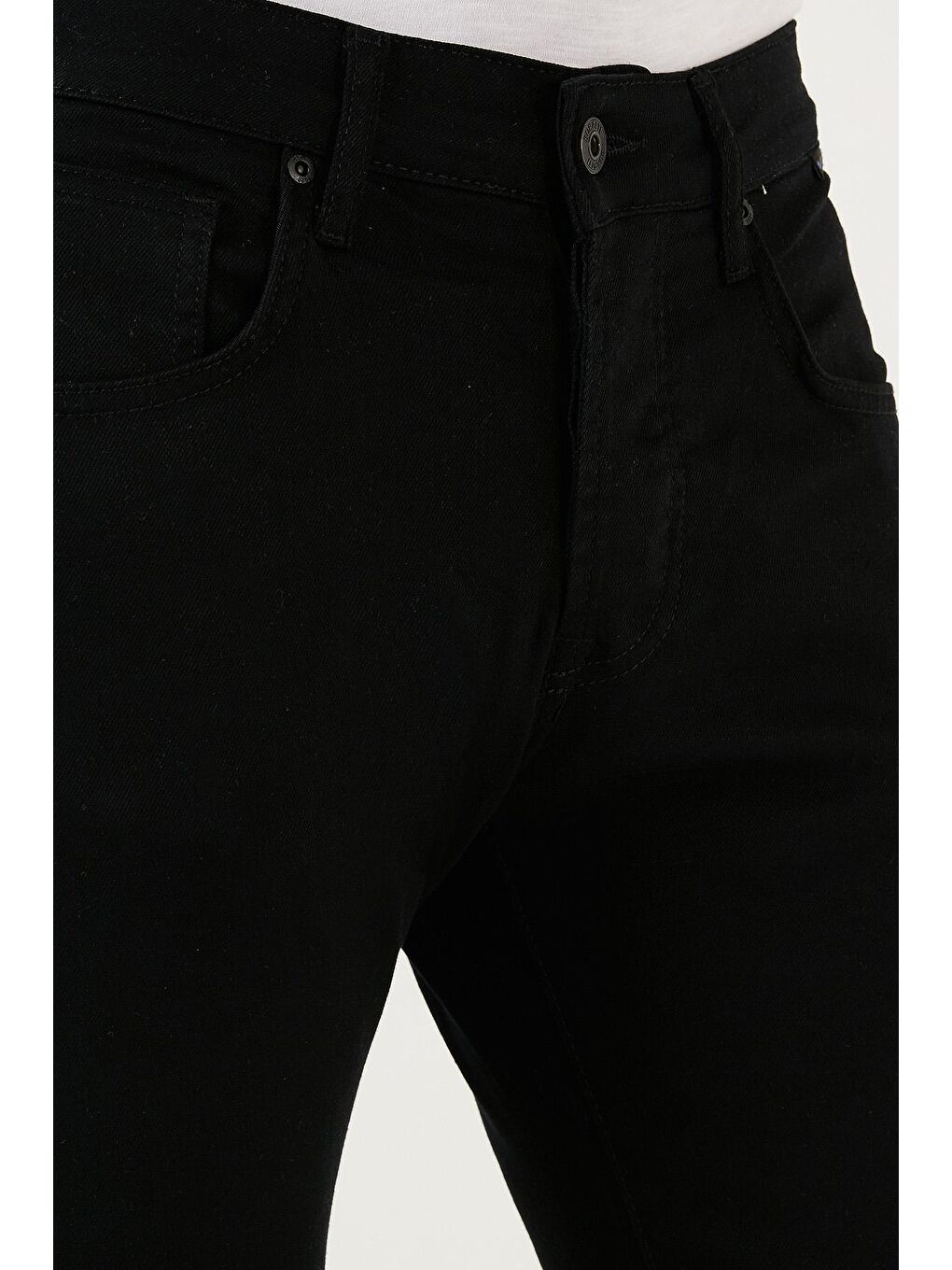 Siyah Pamuklu Normal Bel Dar Paça Slim Fit Jeans 1120J01NAPOLI-4