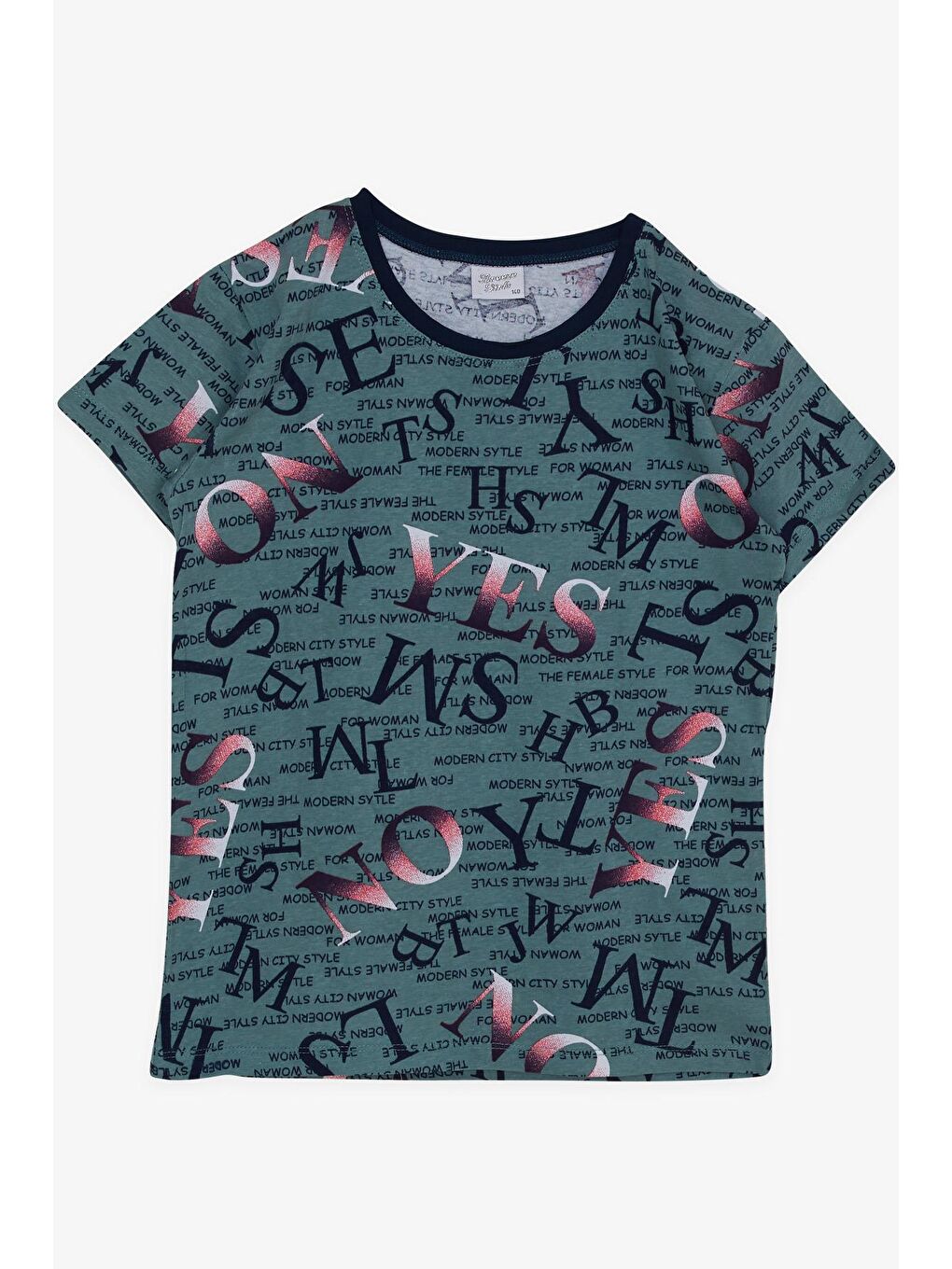 Kız Çocuk Pijama Takımı Modern Tarz Temalı Zümrüt Yeşili (12 Yaş)-2