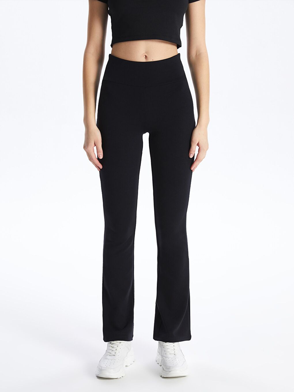 Siyah İspanyol Paça Scuba Yoga Tayt