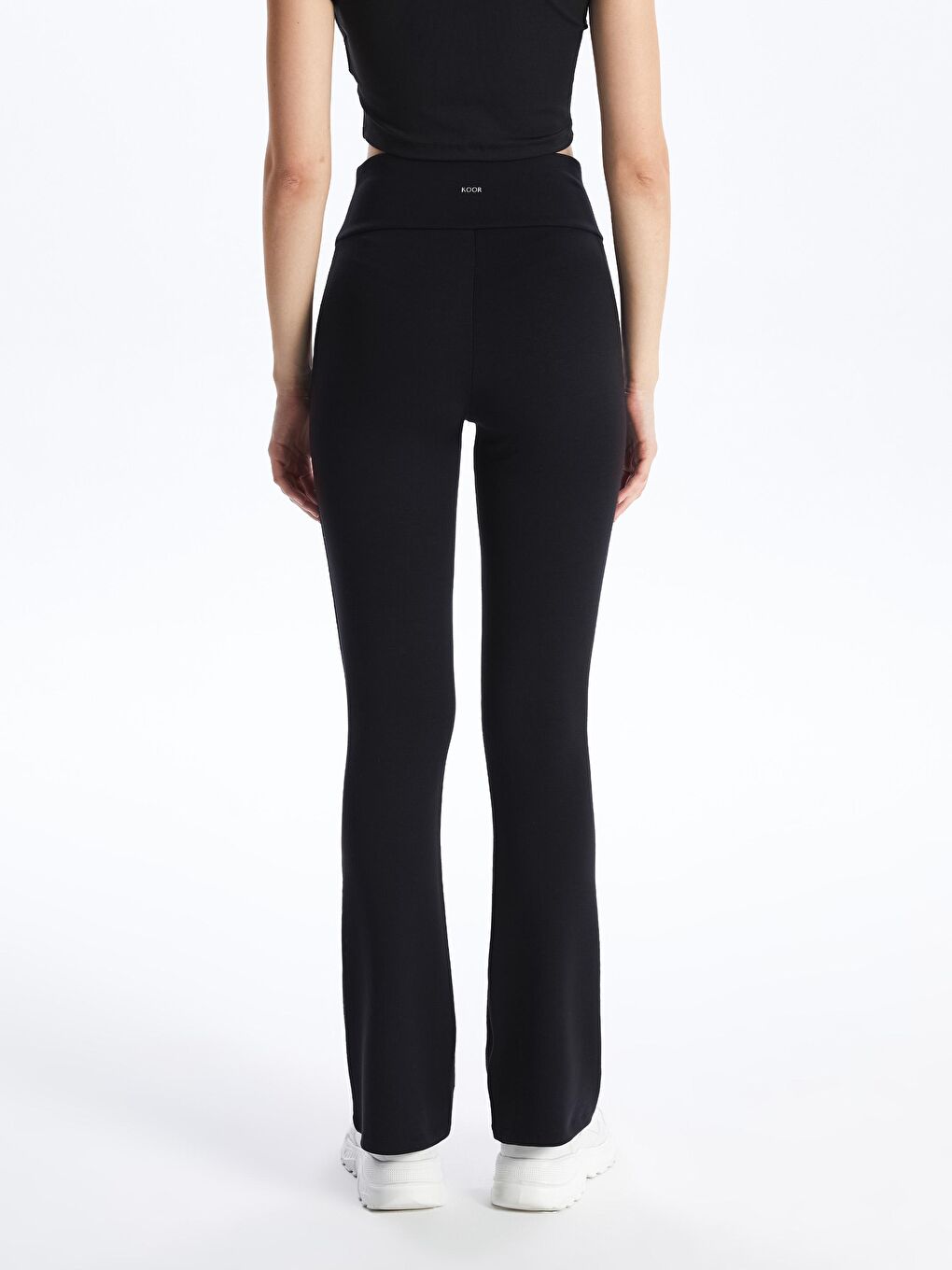 Siyah İspanyol Paça Scuba Yoga Tayt-3