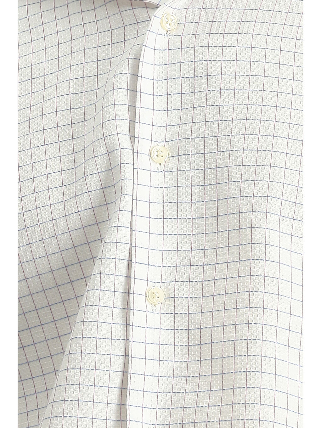 Beyaz Uzun Kol Regular Fit Pamuk Ekose %100 Pamuk Gömlek-5
