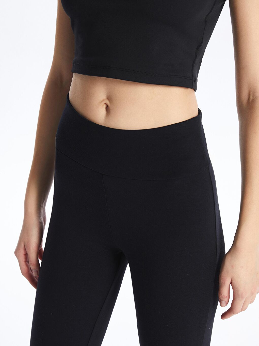 Siyah İspanyol Paça Scuba Yoga Tayt-4