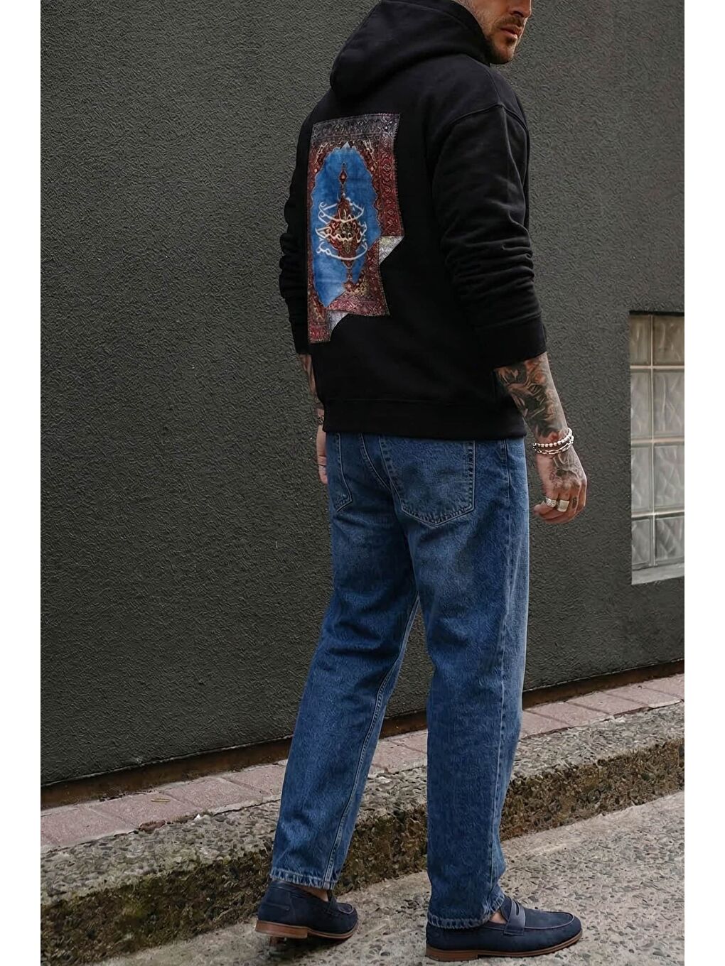 Erkek Baggy Fit Jean Koyu Mavi-3