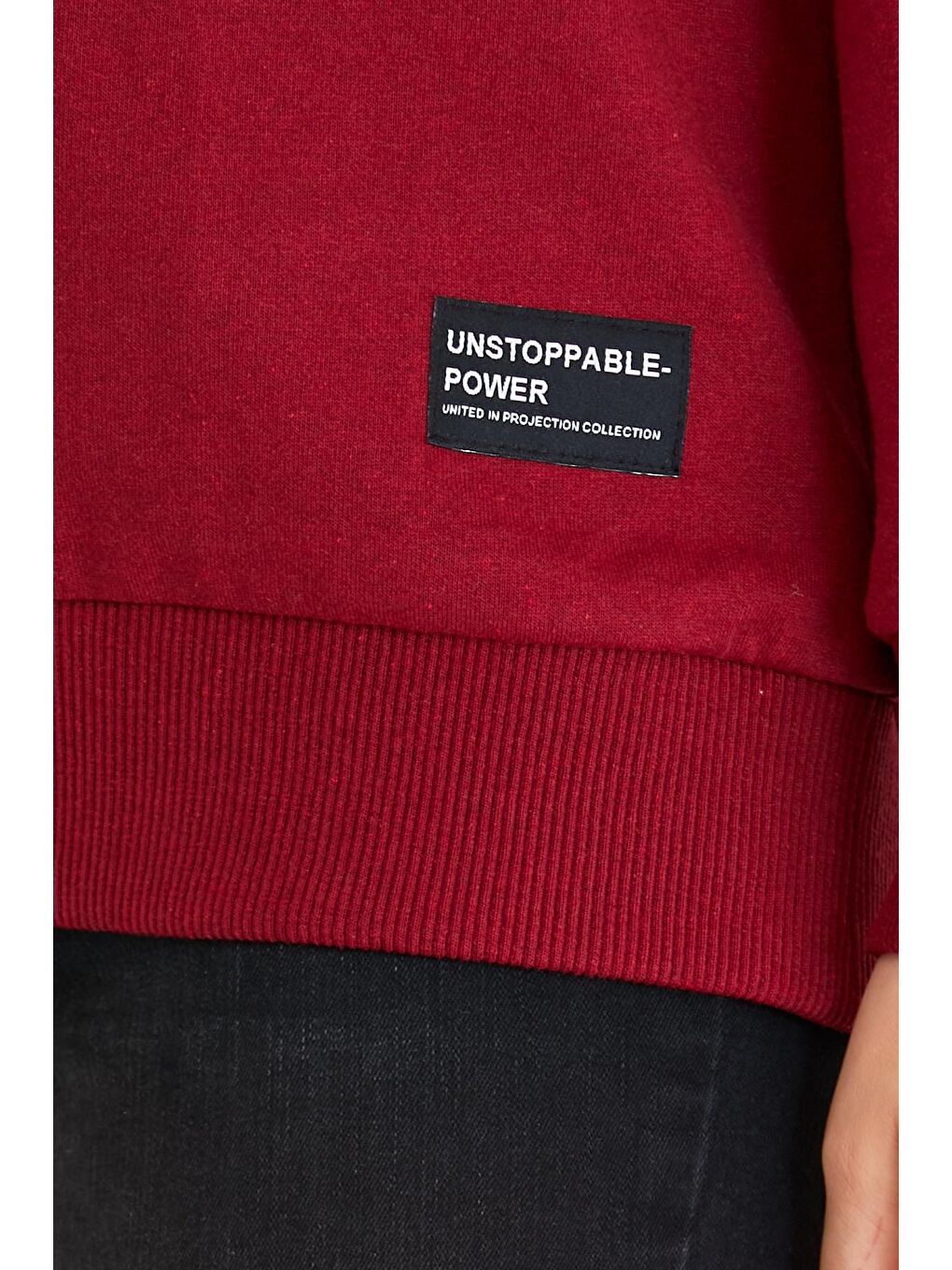 Kadın Bordo Renk Basic Bisiklet Yaka Sweatshirt-4