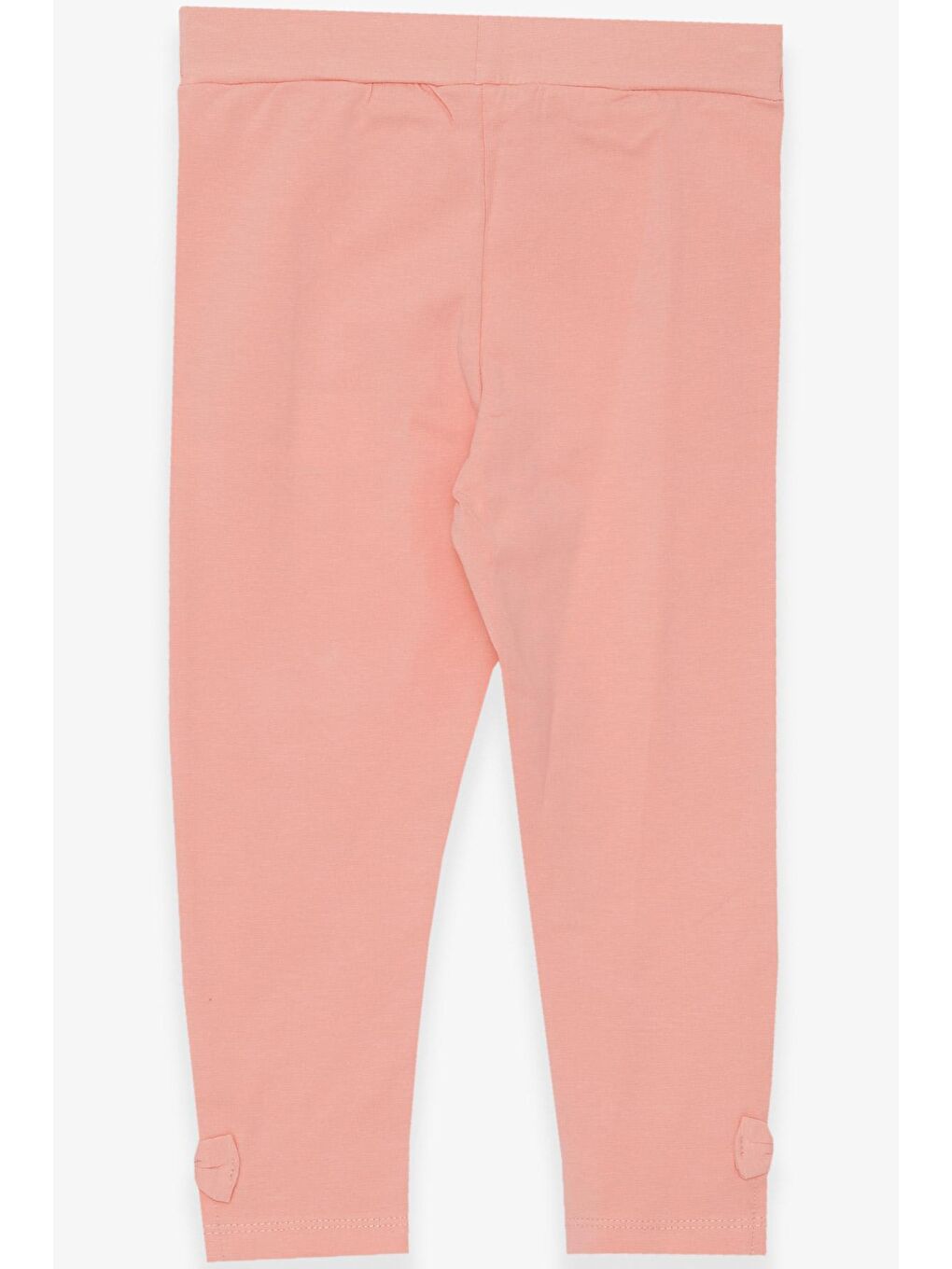 Pembe Kız Çocuk Tayt Paçası Fiyonk ve Yırtmaçlı Somon (6-12 Yaş)-1