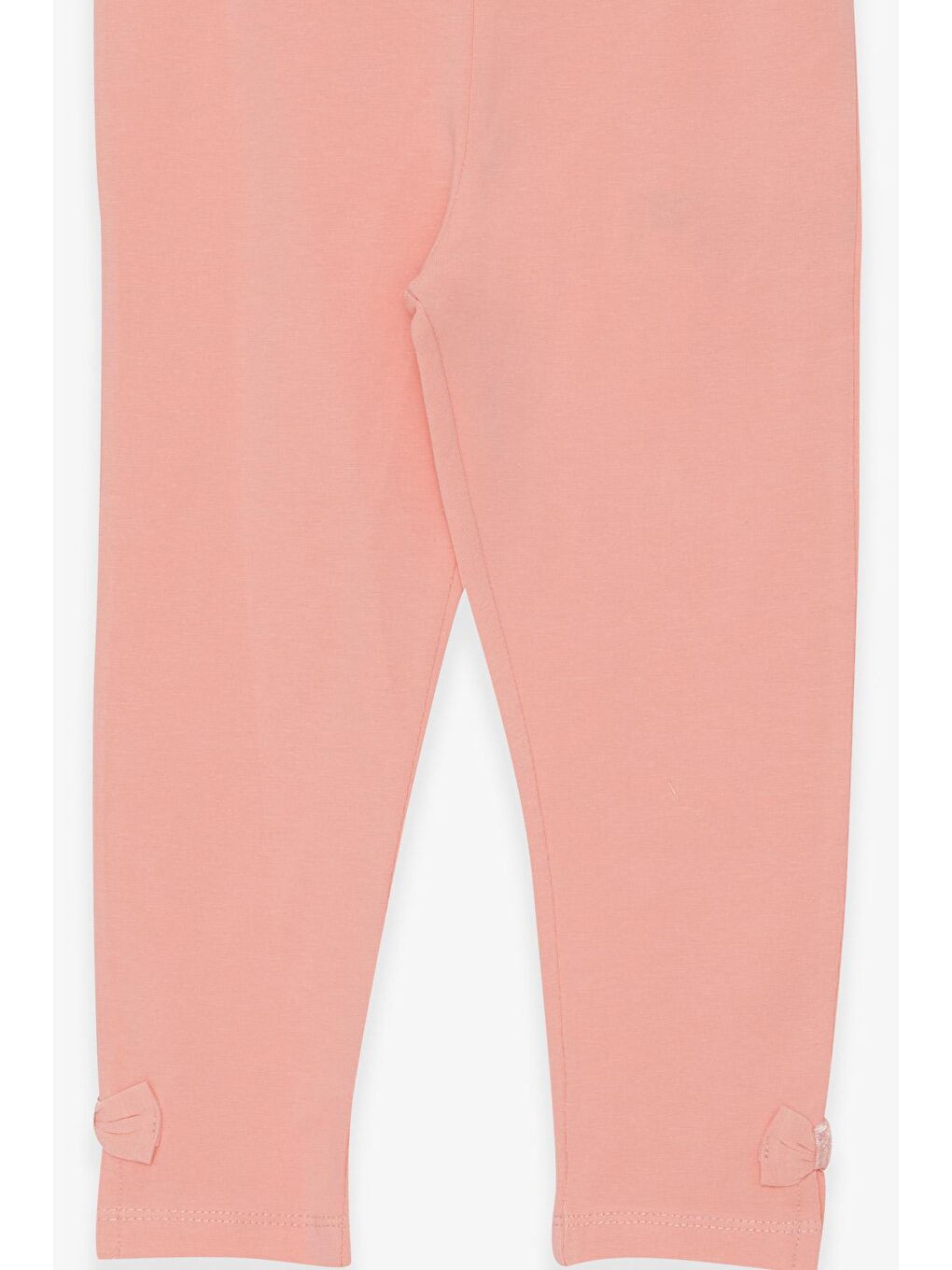 Pembe Kız Çocuk Tayt Paçası Fiyonk ve Yırtmaçlı Somon (6-12 Yaş)-2