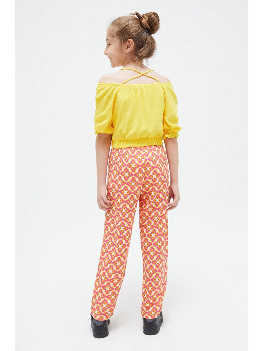 Sarı Askılı Bluzlu Pantolonlu Kız Çocuk Takım 15408-4
