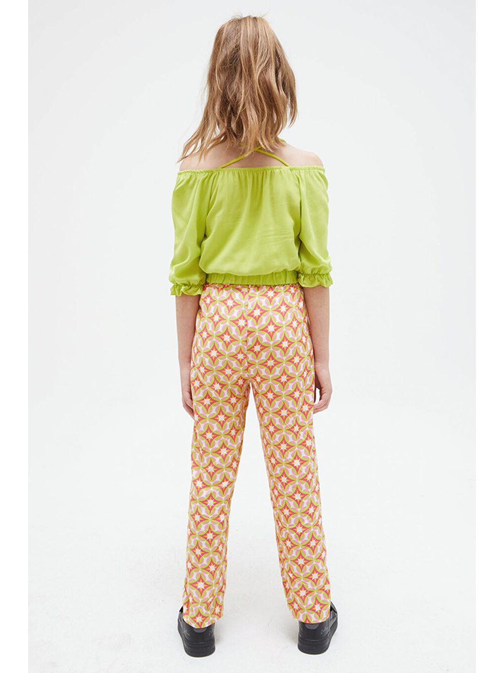 Yeşil Askılı Bluzlu Pantolonlu Kız Çocuk Takım 15412-4