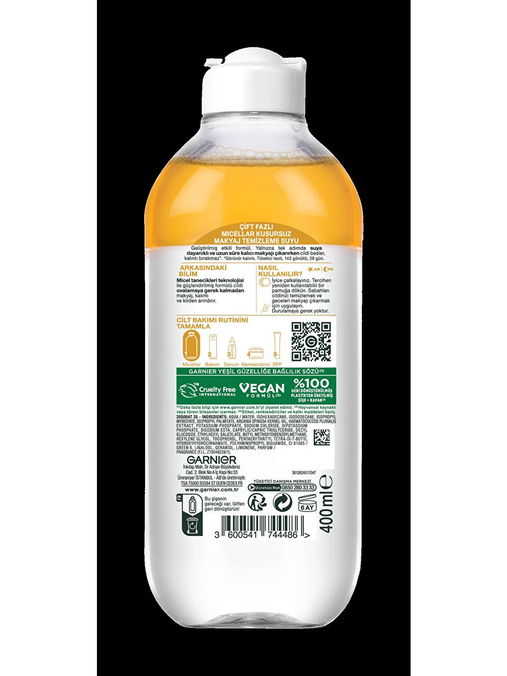 Skin Naturals Çift Fazlı Micellar Kusursuz Makyaj Temizleme Suyu (400 ml)-7