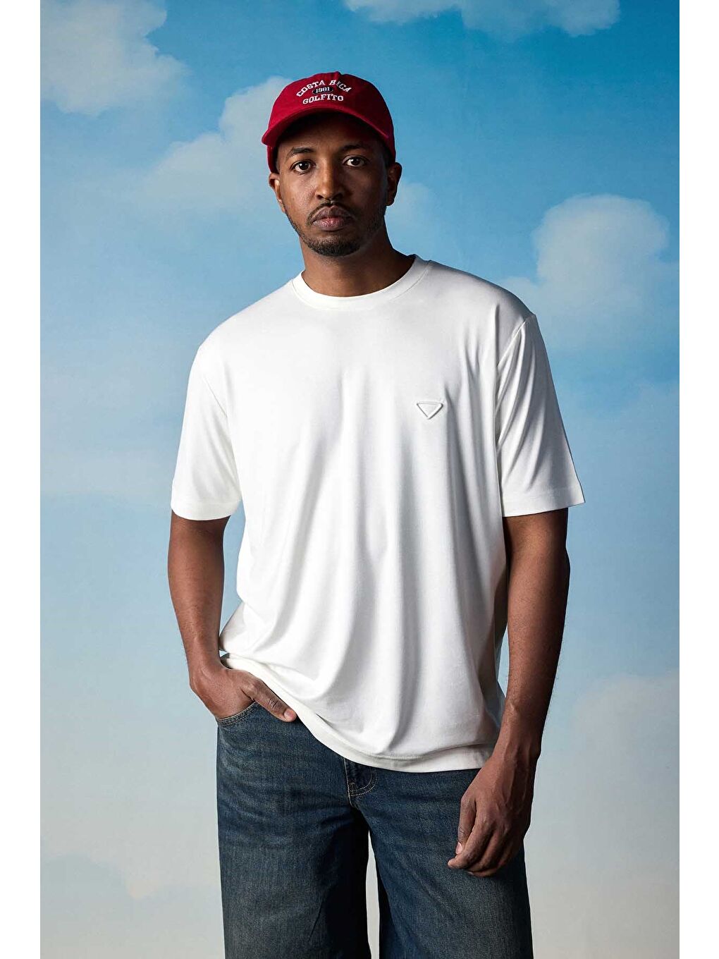 Erkek Relaxed Fit Yumuşak Dokulu Basic T-Shirt Ekru-3