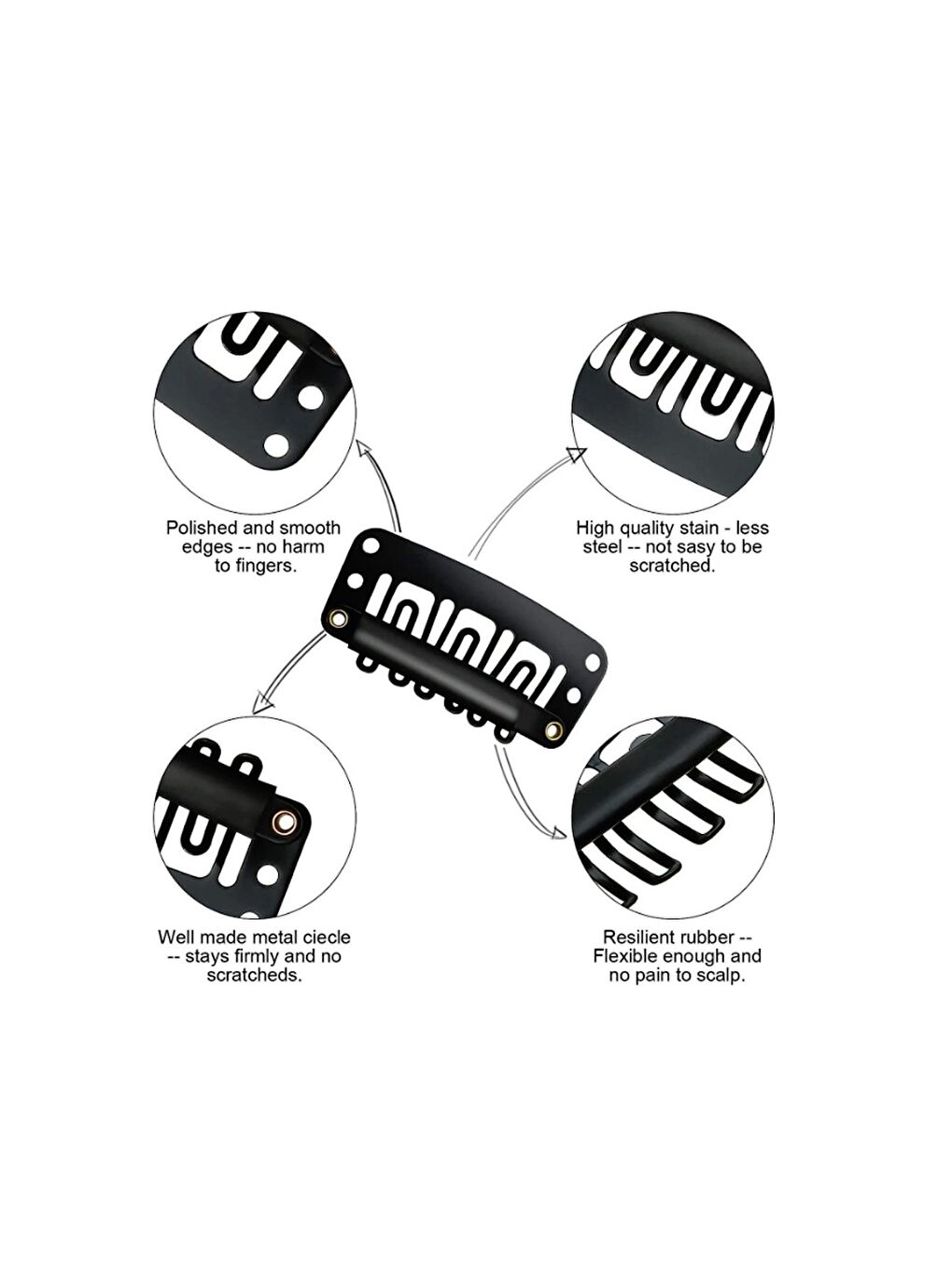 Kaynak-Postiş ve Şapka Tutucu Siyah Çıtçıt Toka 10 adet-9
