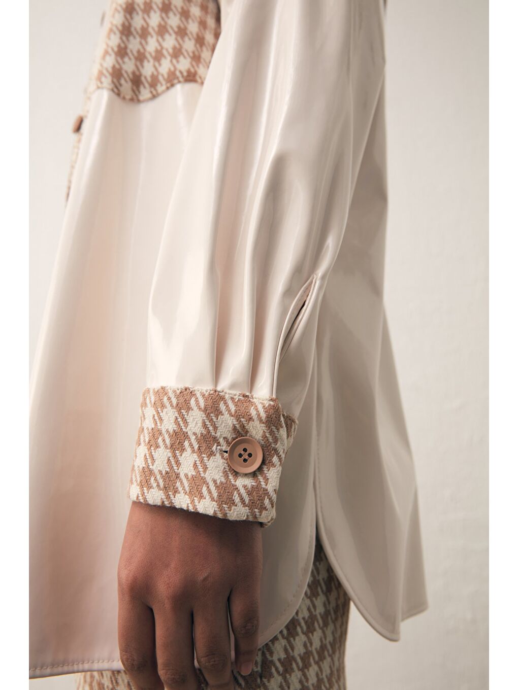 Kahverengi Rugan Kazayağı Gömlek - Camel-4