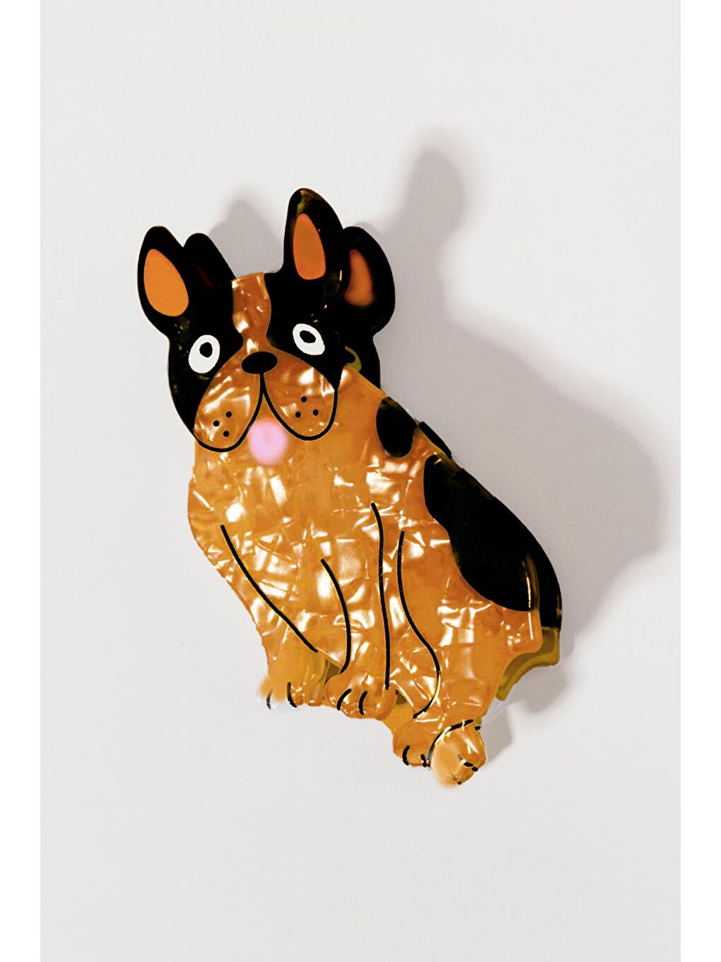 Kahverengi French Bulldog Asetat Mandal Toka