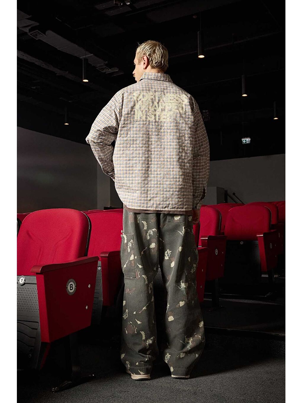 Erkek Baggy Fit Kamuflajlı Kargo Cepli Jean Pantolon Haki-5