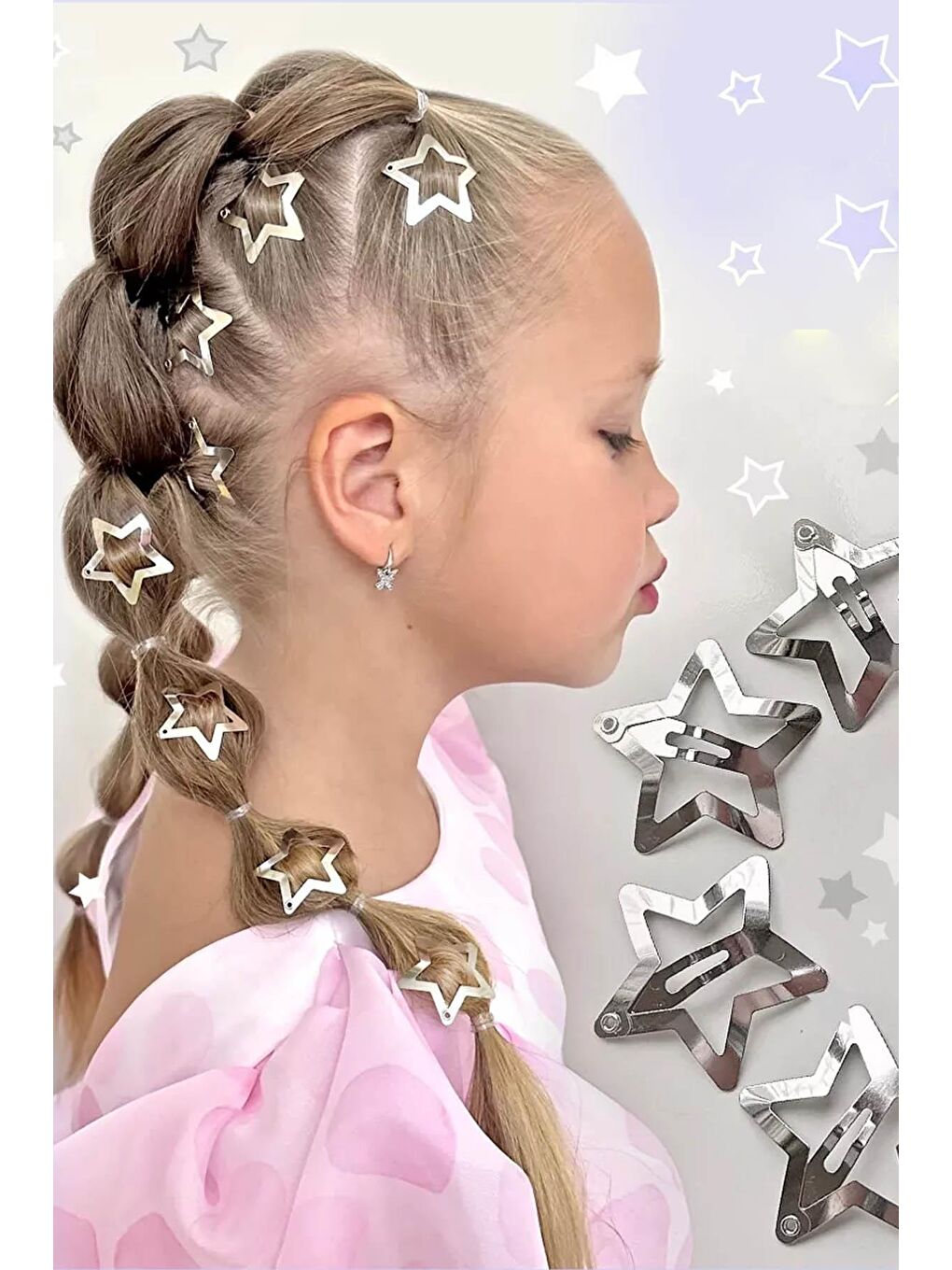 Gri Yıldızlı Çıt Çıt Toka 10'lu Paket-2