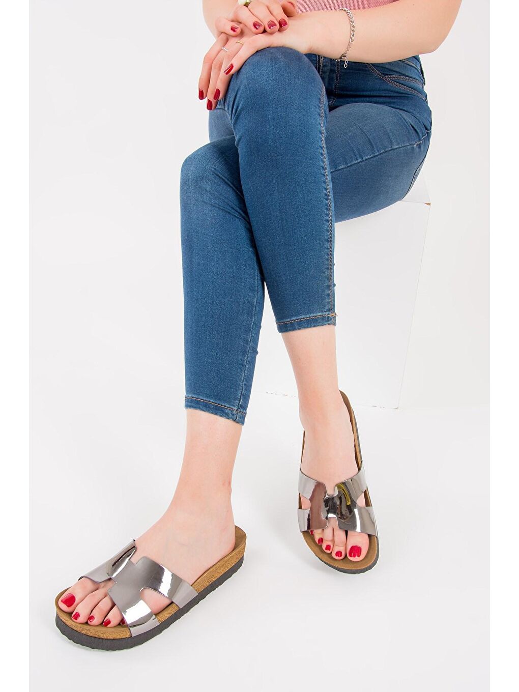 Antrasit F777771534 Platin Kadın Terlik