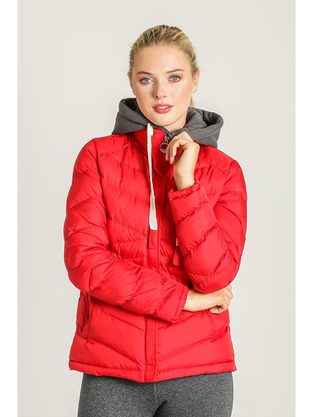 Kırmızı Kalın Şişme Mont AB-K50019LNS