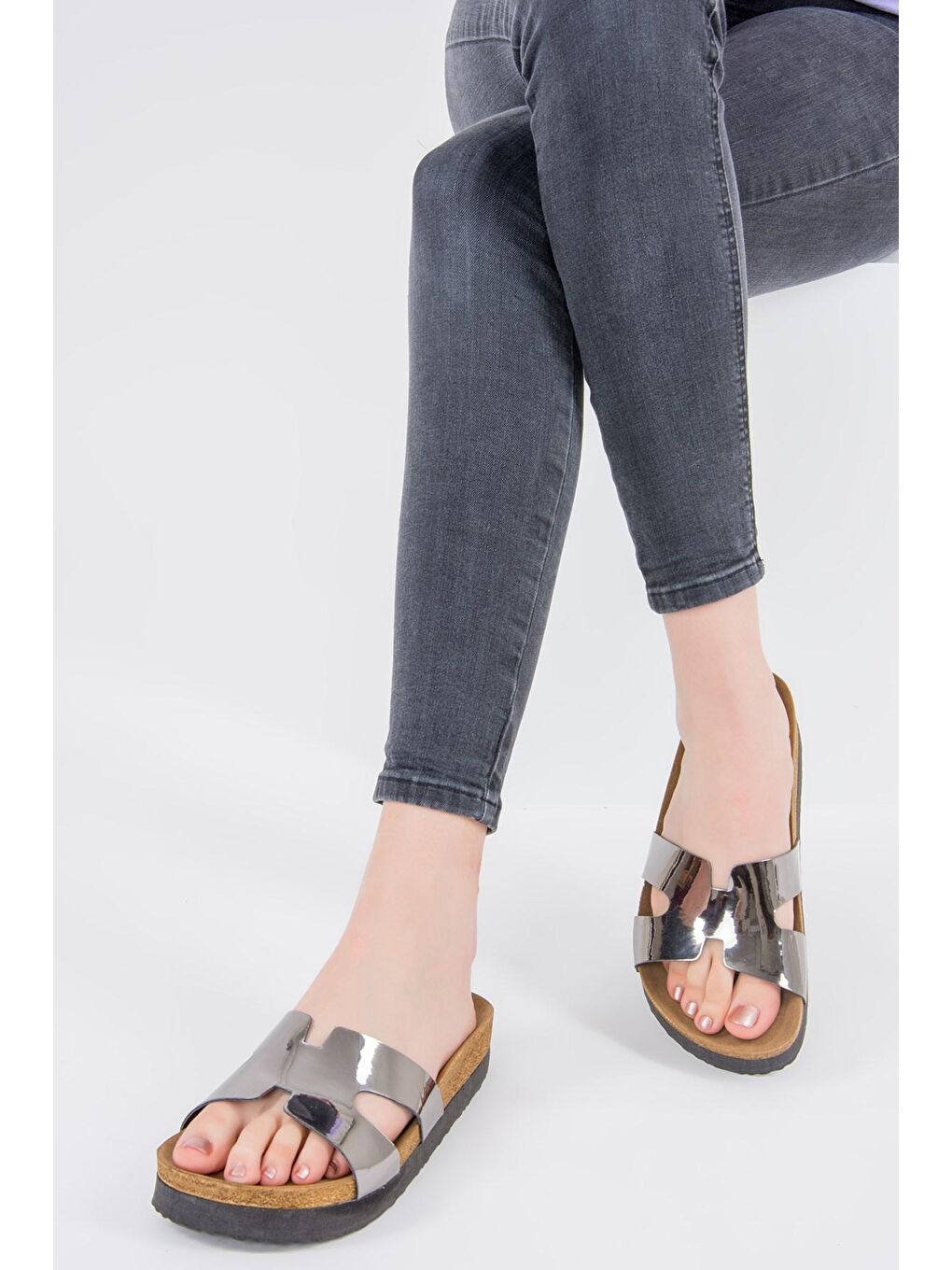 Antrasit F777771534 Platin Kadın Terlik-2