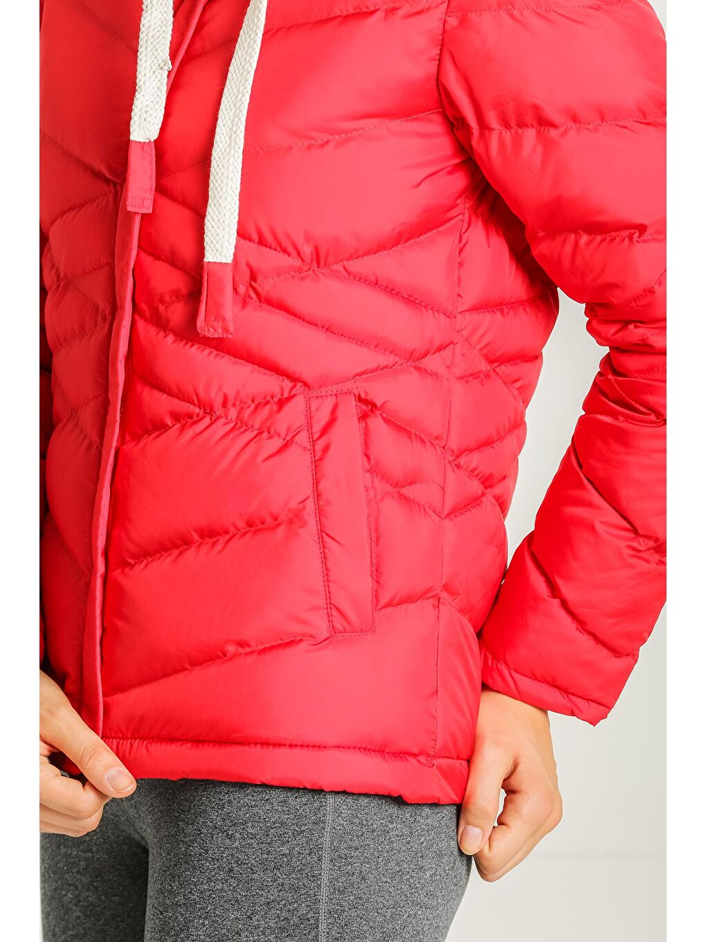 Kırmızı Kalın Şişme Mont AB-K50019LNS-3