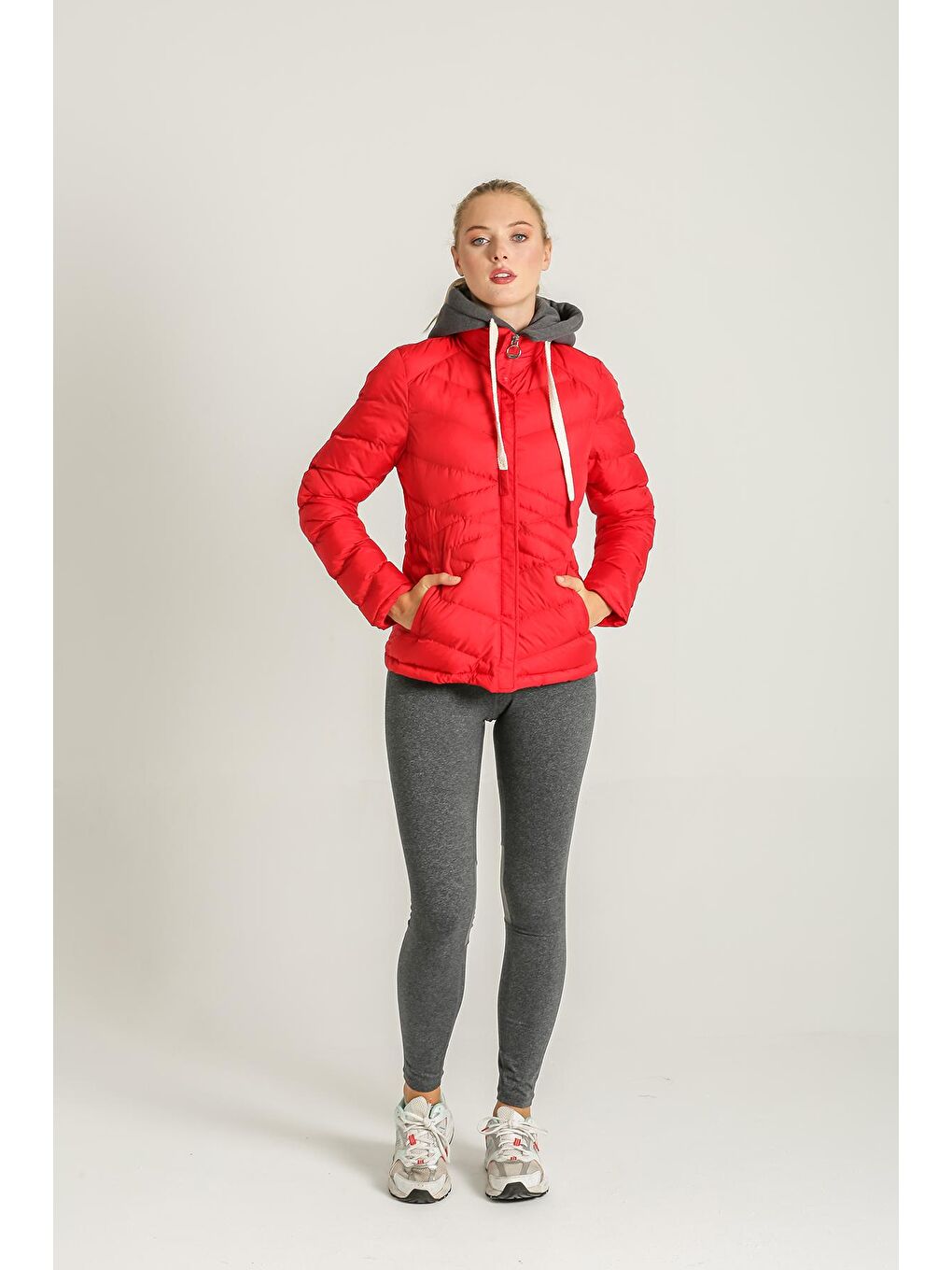 Kırmızı Kalın Şişme Mont AB-K50019LNS-5