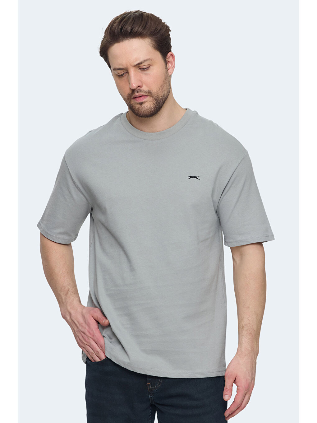VELLAMO Erkek Gri Tişört-3