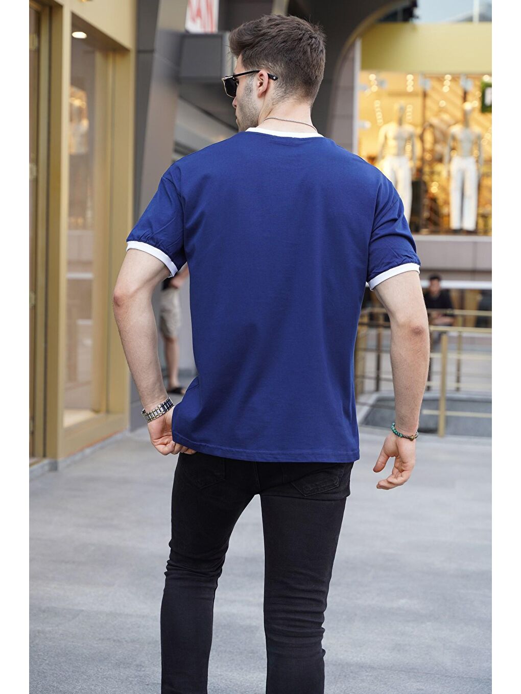Lacivert Baskılı Regular Fit Tişört 5884-1