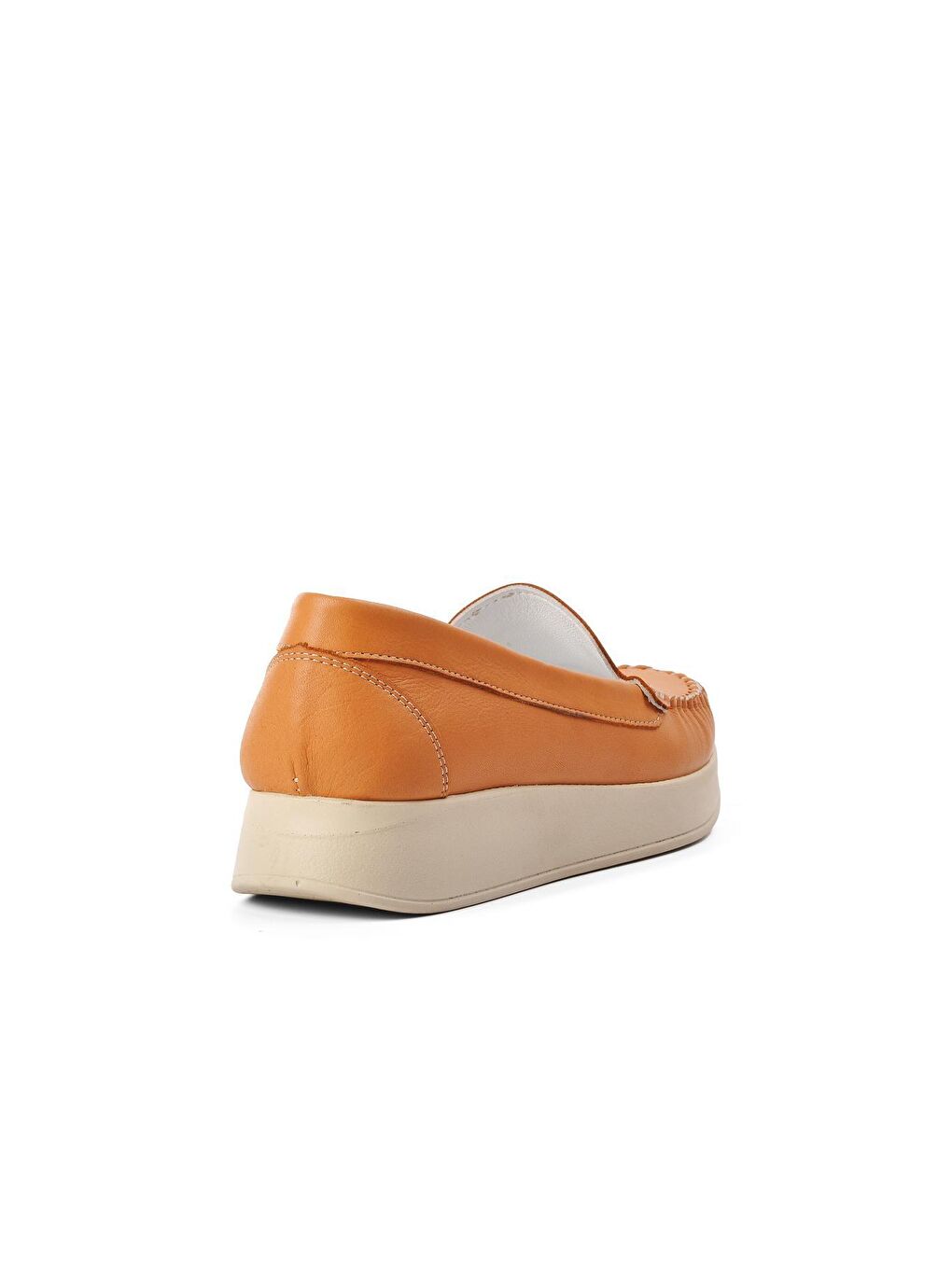 Kahverengi 208 Taba Hakiki Deri Kadın Günlük Ayakkabı-3