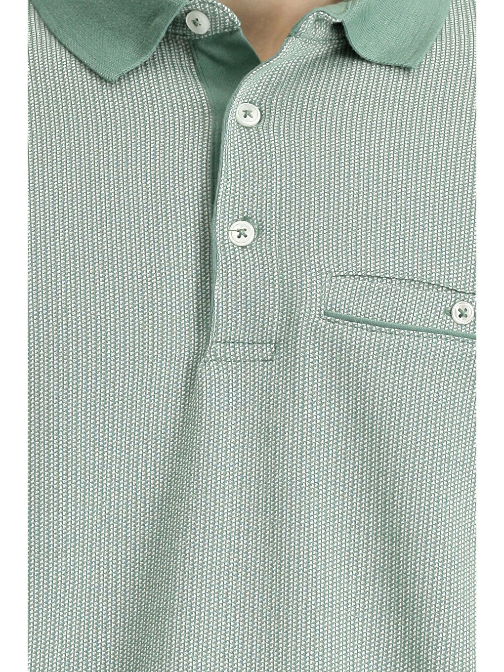 Yeşil Regular Fit Desenli Pamuklu Polo Yaka Tişört-5