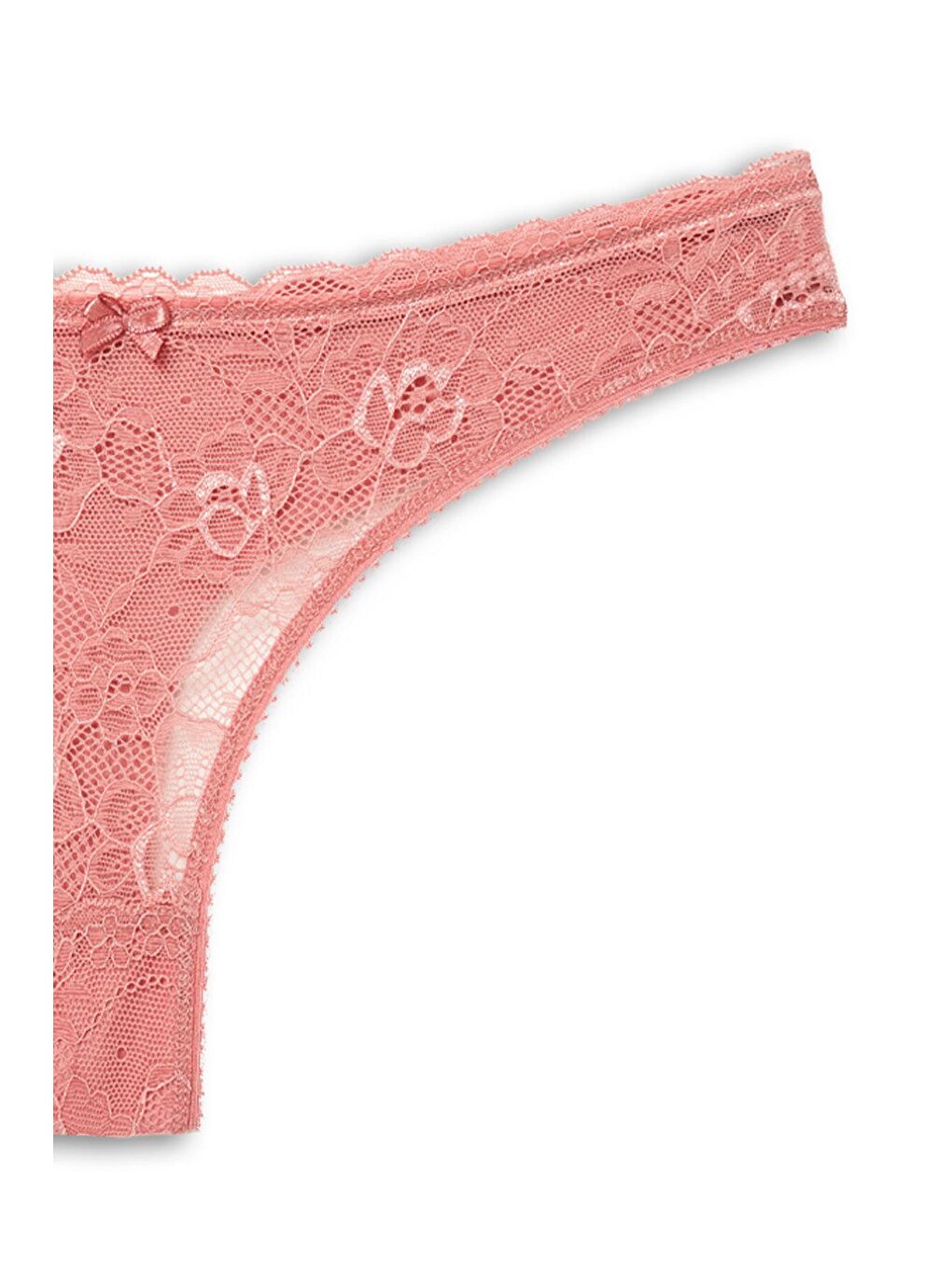 Pembe Pamuklu Önü Dantel Arkası Çift Kat Dikişsiz Tanga Kadın Külot-2