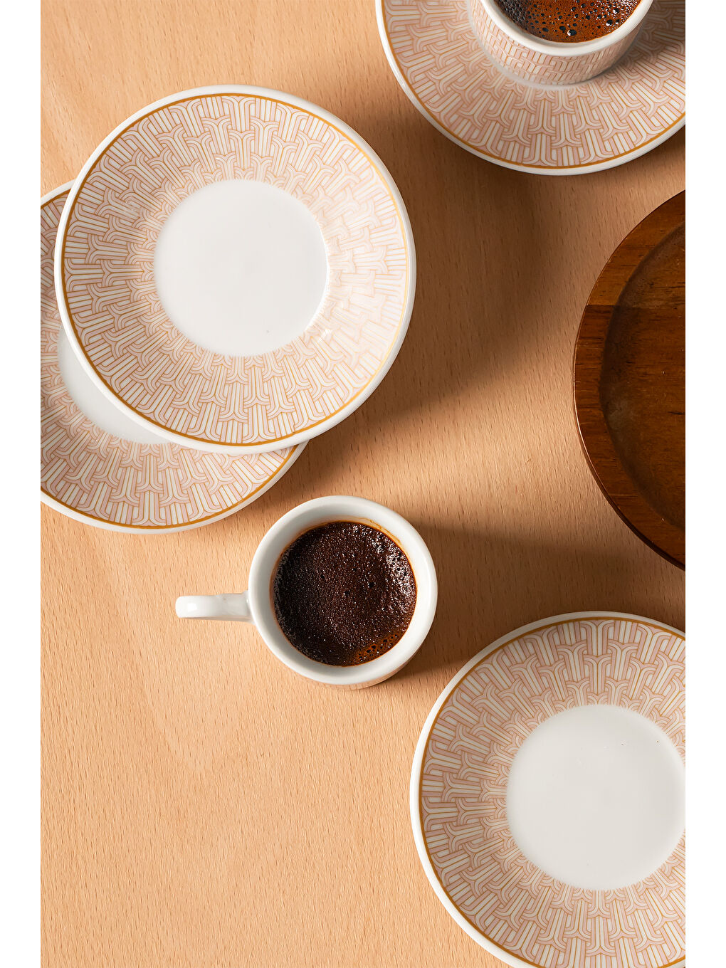 Kahverengi 130105044 Ahşap Tepsi 3lü Set Çay Kahve Bambu Sunumu Tepsi Seti-2