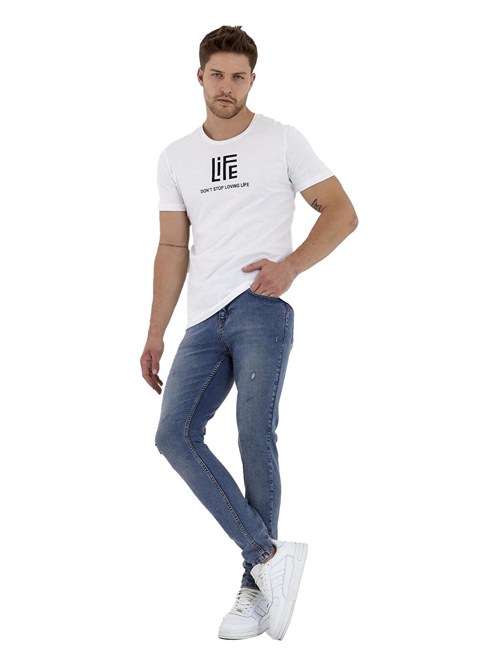 İndigo Erkek Jean Pantolon Super Skınny Destrolu Tıger 023 1