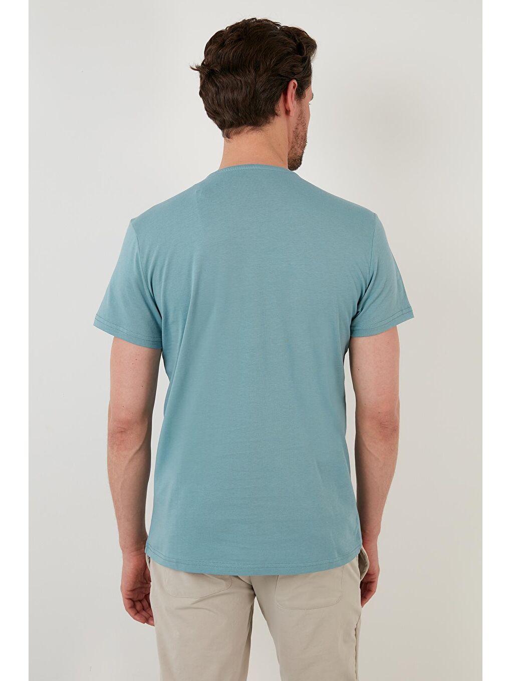 Mavi Baskılı Slim Fit Bisiklet Yaka %100 Pamuk Tişört 5902416-4