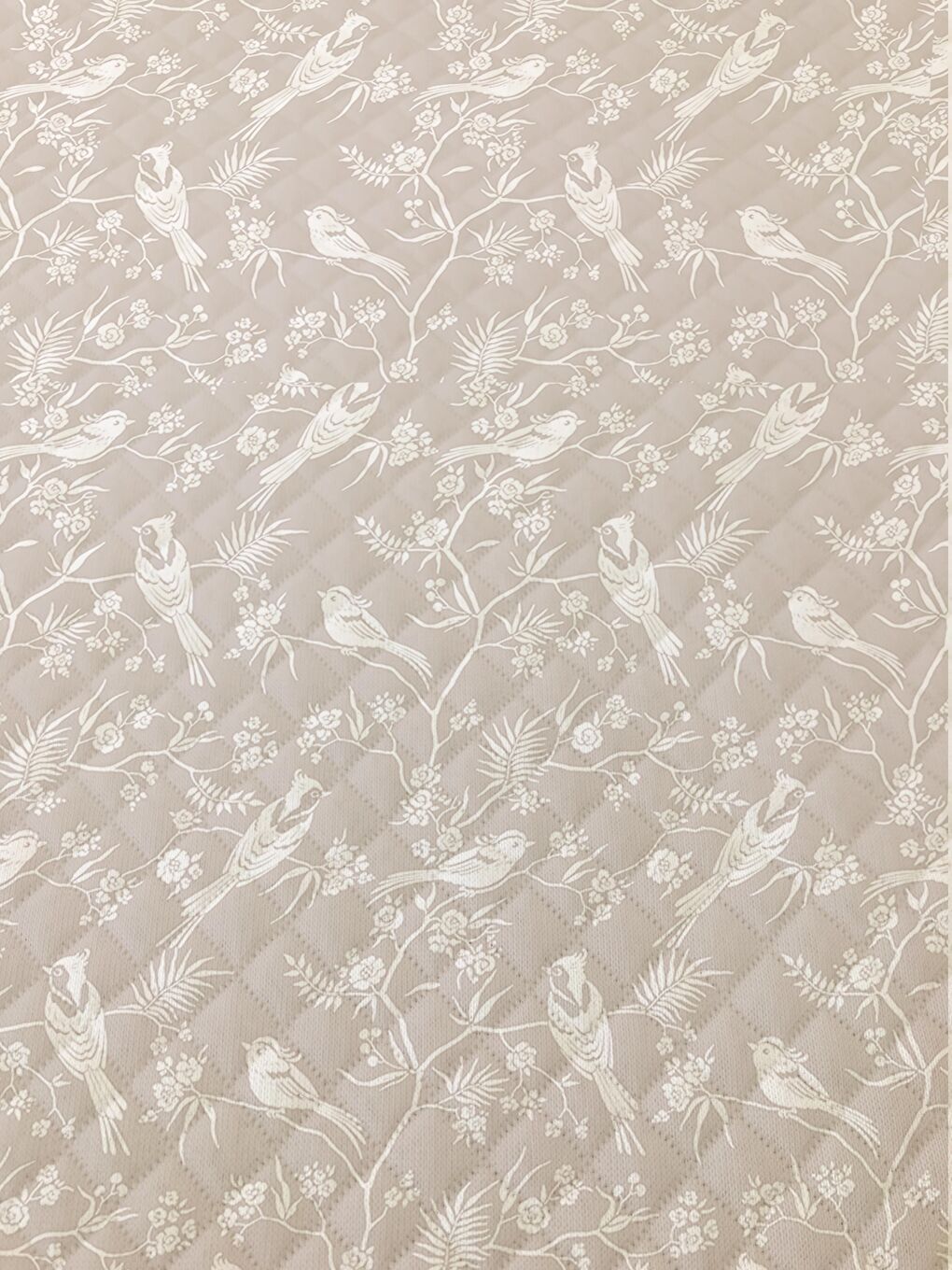 Evmila Karişik Kuş Desen Çift Kişilik Baskılı Pike (200x220 Cm) Kahverengi - 1