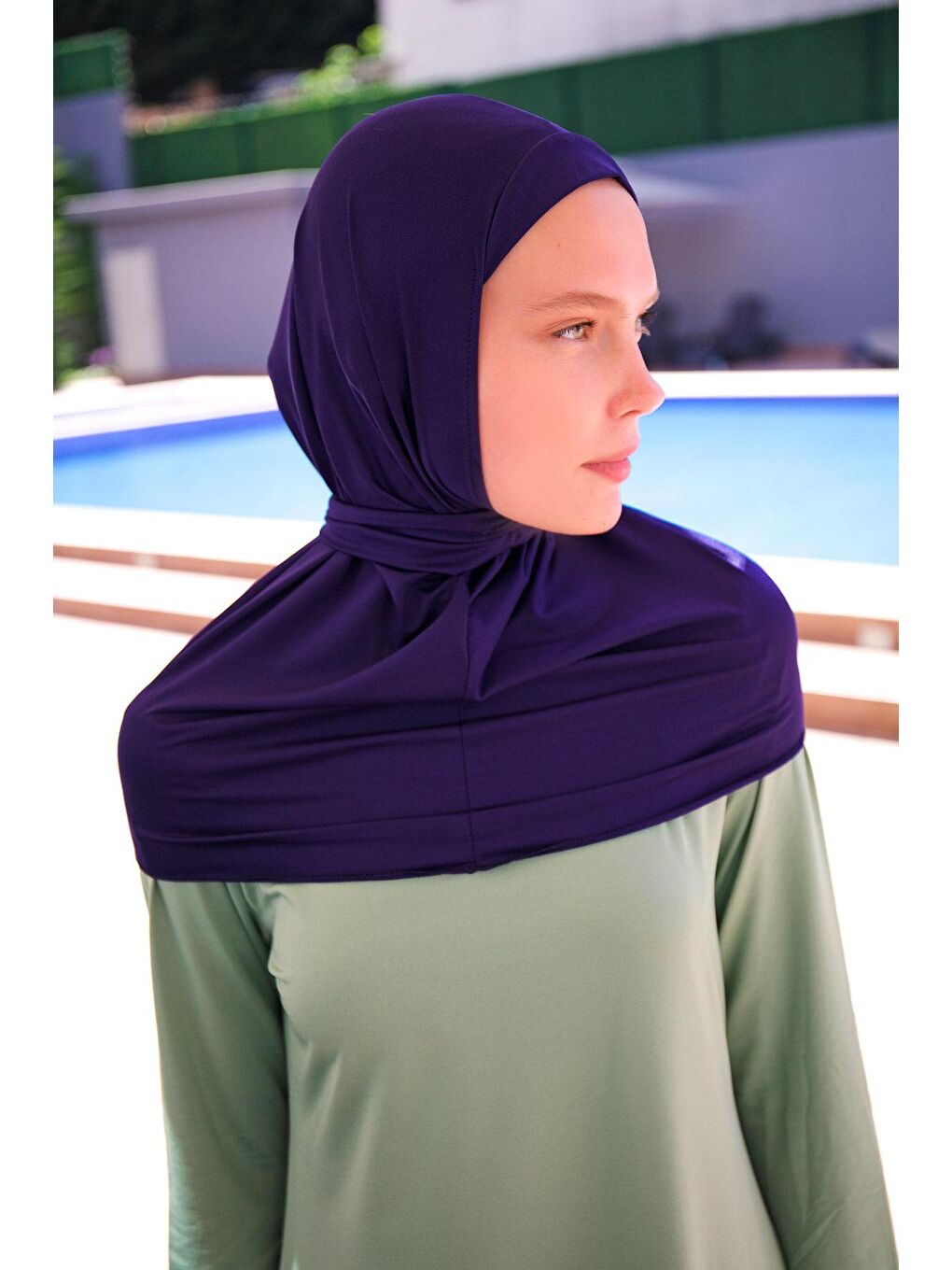 Marina Lacivert Bağlamalı Eşarp Bone B2397 - 3