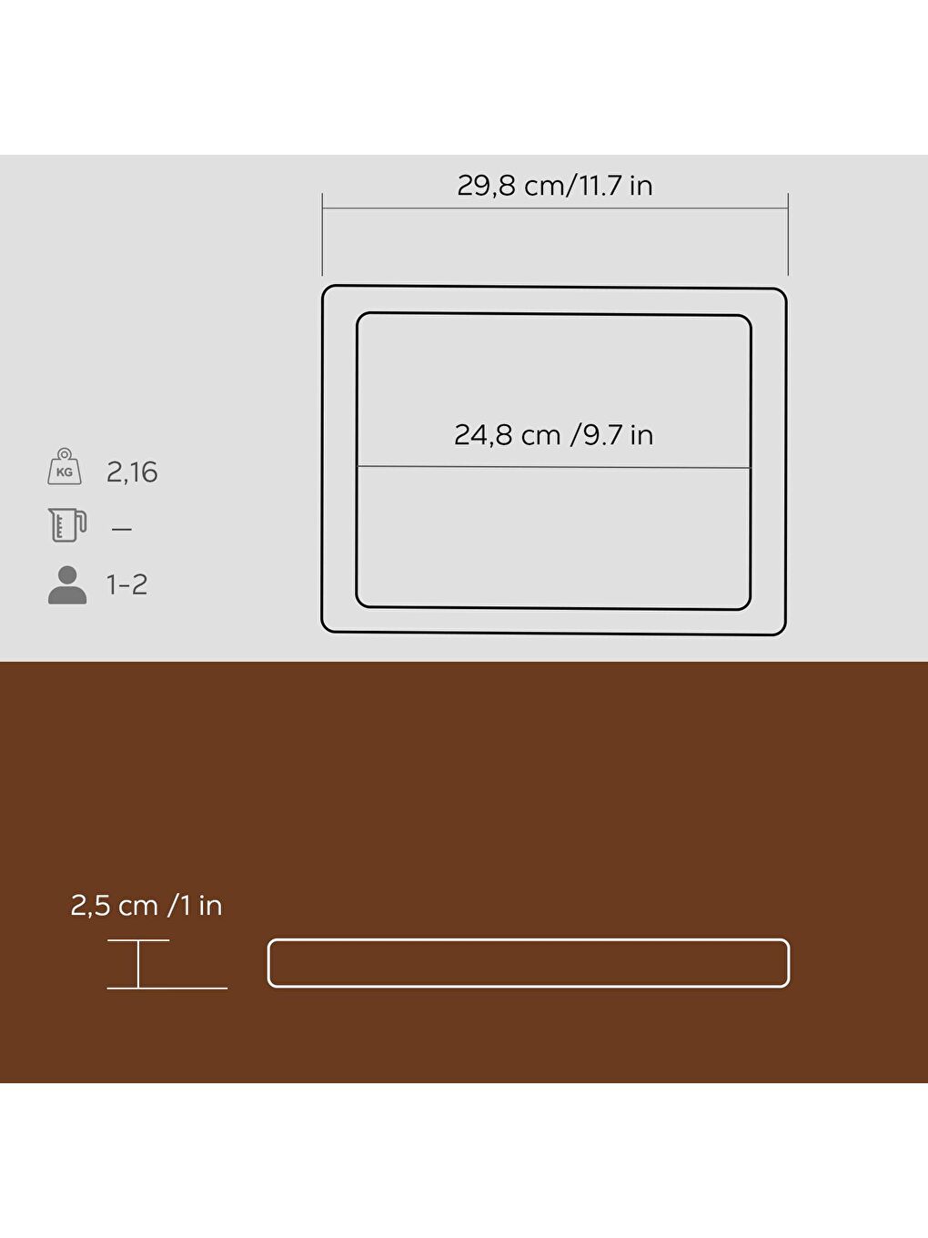 Kahverengi Iroko Ağacı Dikdörtgen Servis Ahşabı ve Döküm Demir Plaka. Ölçü 20x30cm.-2