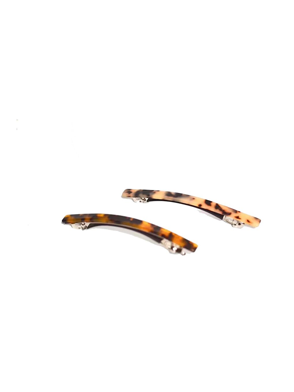 Kahverengi Plain Lüks Akrilik Kaplumbağa Sırtı Otomatik Saç Tokası 2'li paket-4