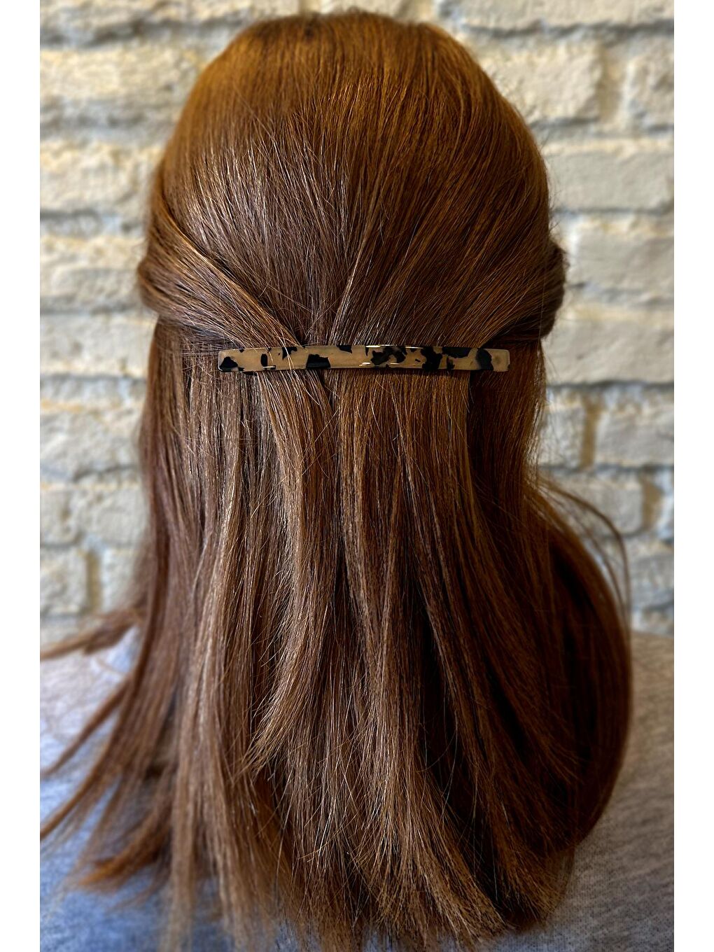 Kahverengi Plain Lüks Akrilik Kaplumbağa Sırtı Otomatik Saç Tokası 2'li paket-5