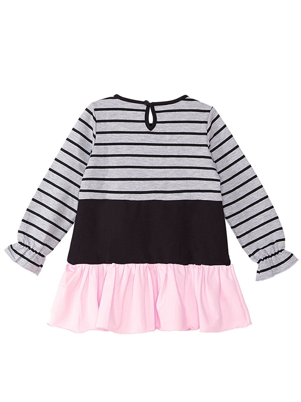 Karışık Siyah Kedi Kız Çocuk Elbise-3