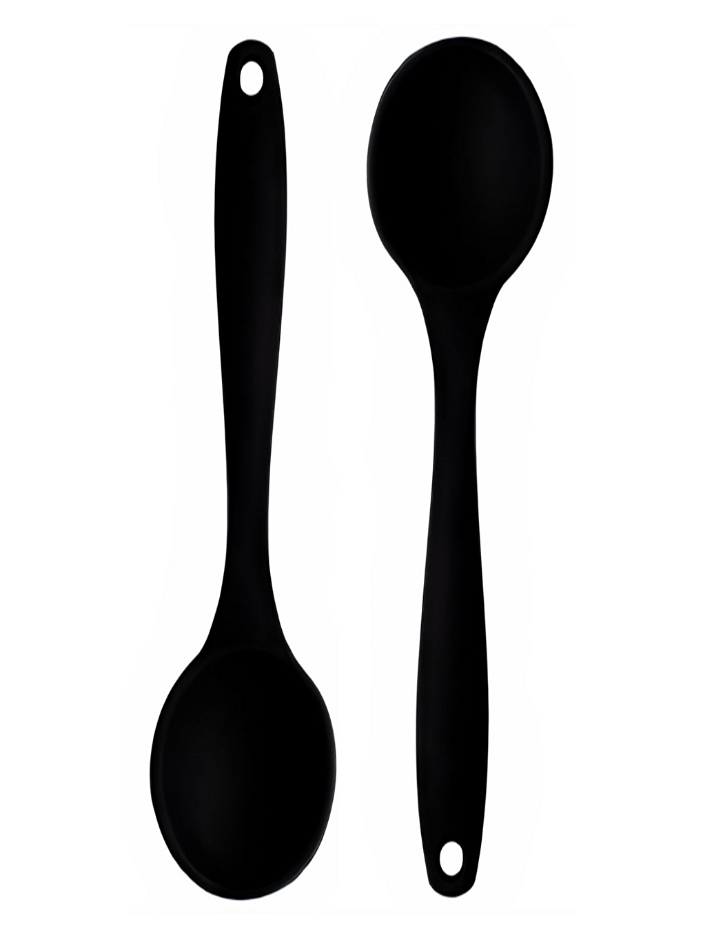Büyük Boy Yanmaz Yapışmaz Siyah Silikon Kaşık 3 Adet-3