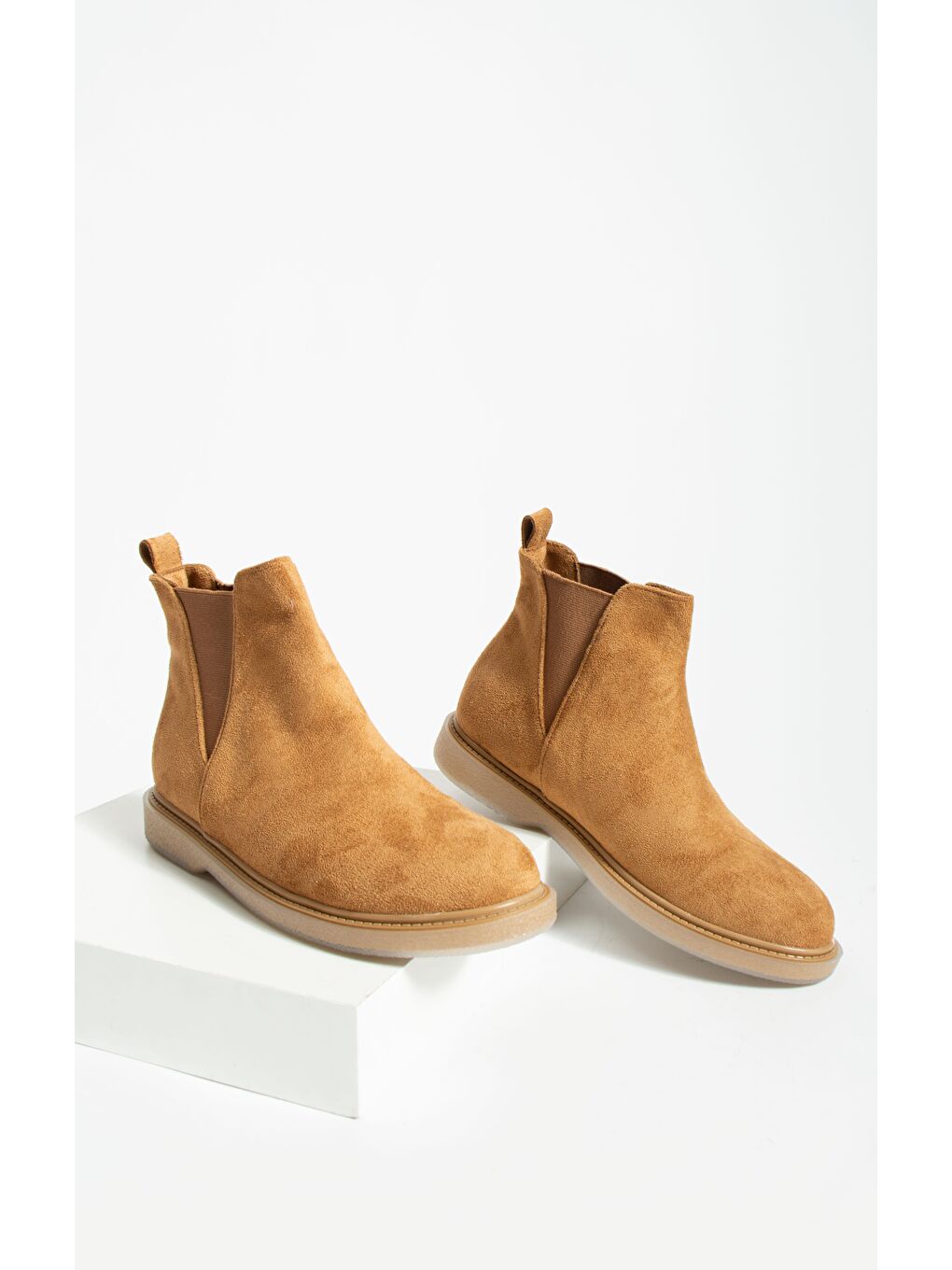 Kahverengi Kauçuk Taban Lastikli Sıcak Astar Kadın Bot 024-974-23Süet-3