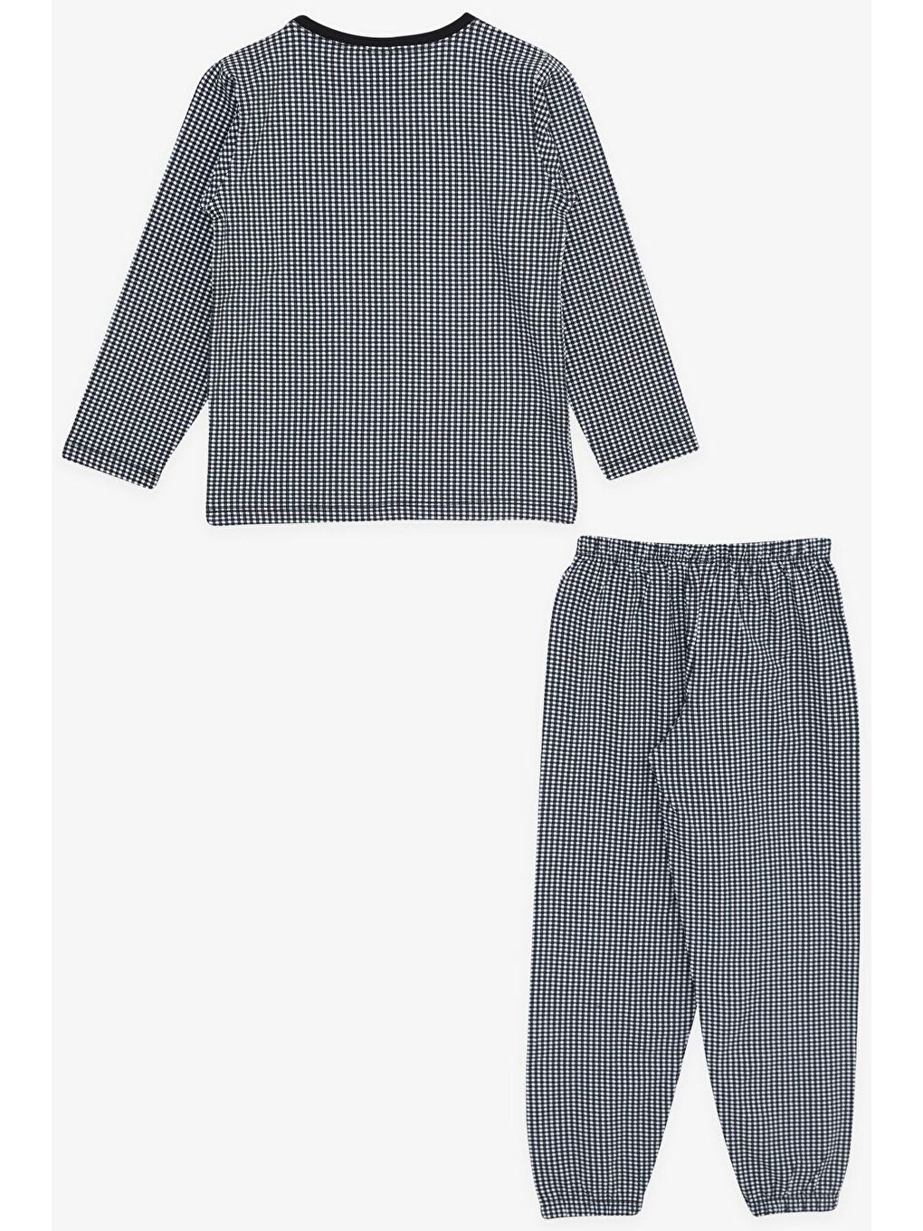 Erkek Pijama Takımı Pötikare Desenli Siyah (6 Yaş)-1