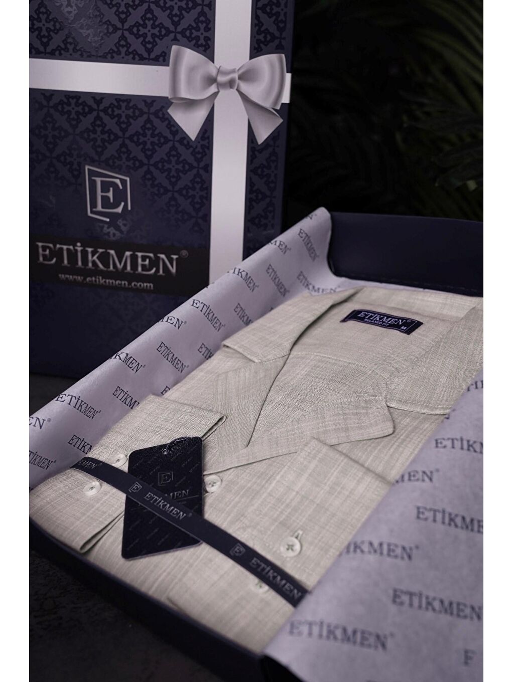 Bej Sütlü Kahve Keten Apaj Yaka Oversize Erkek %100 Pamuk Gömlek-6