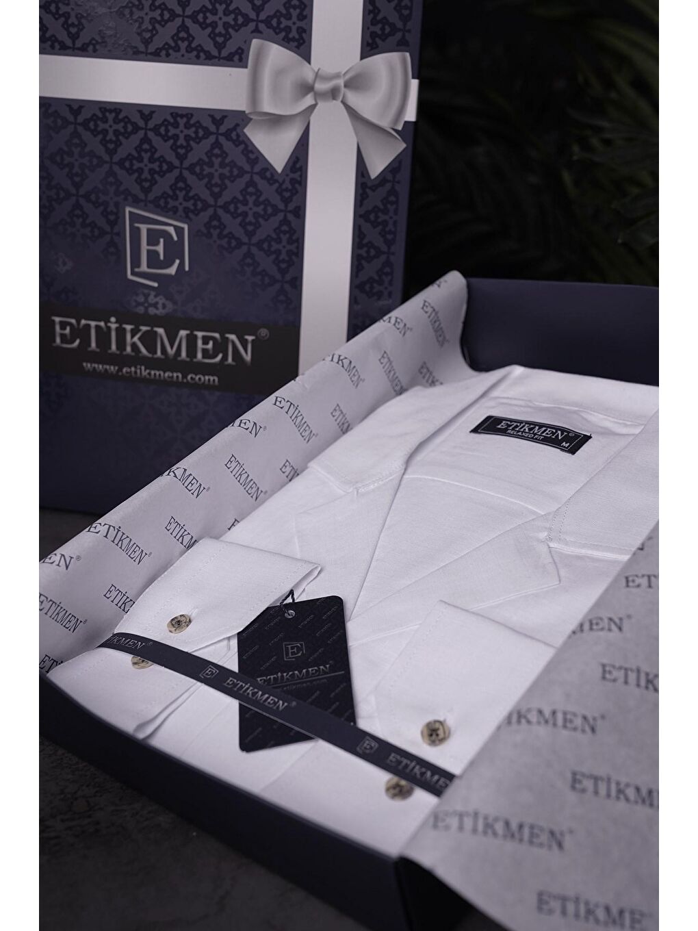 Beyaz Keten Apaj Yaka Oversize Erkek Gömlek-6