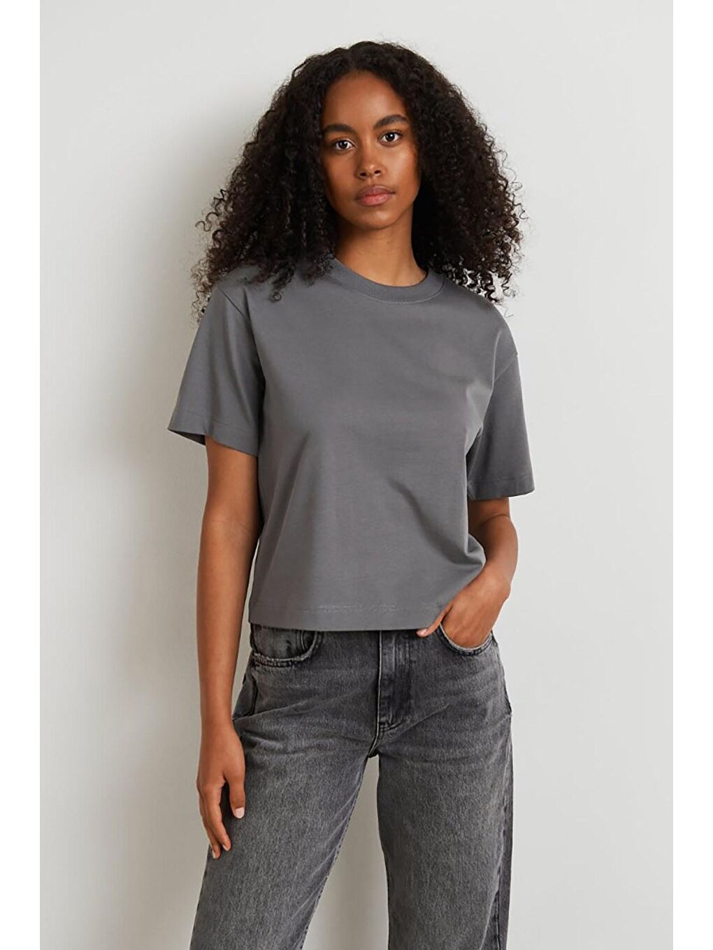 Gri Füme Tişört Mg1284-1