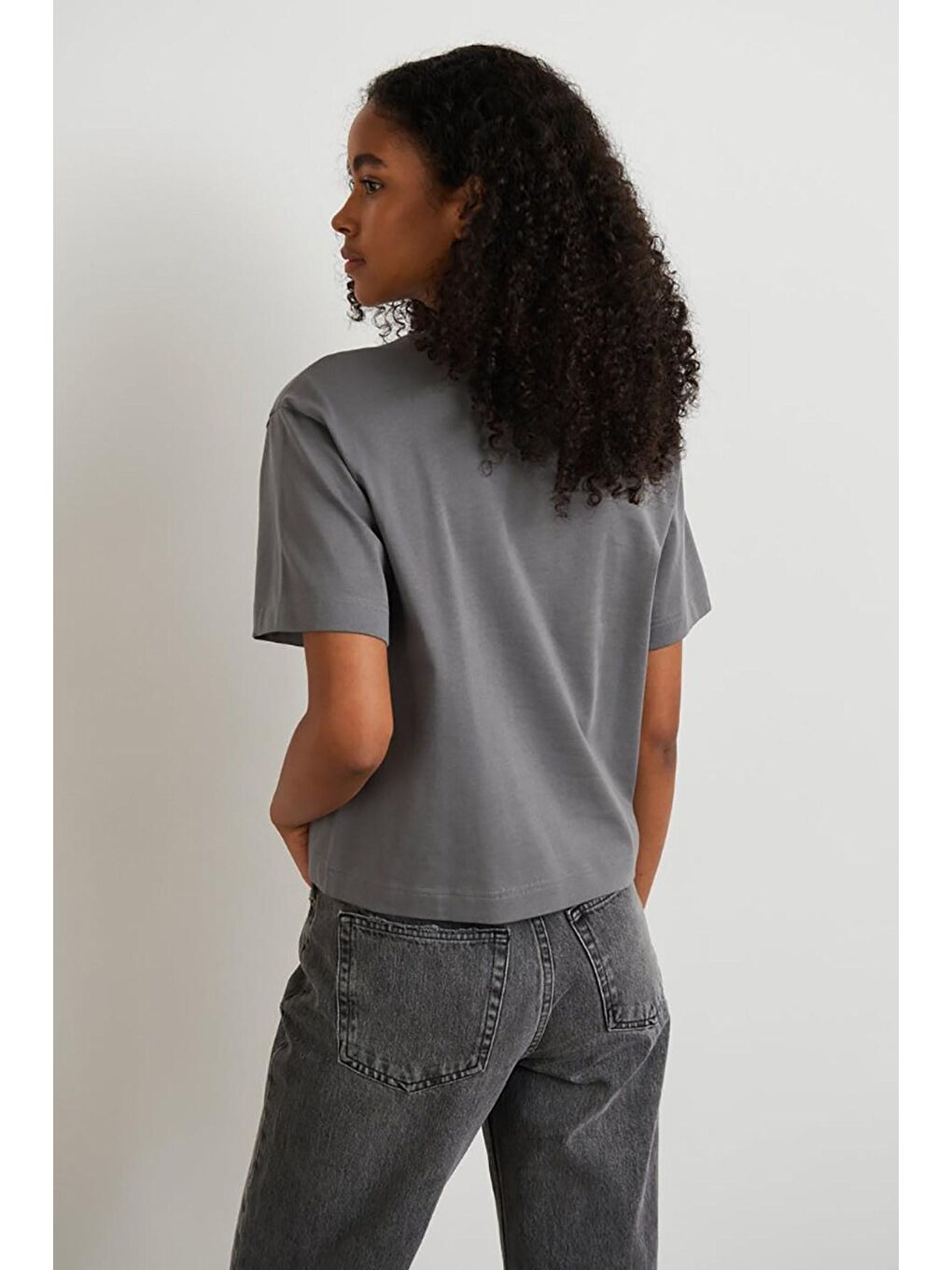 Gri Füme Tişört Mg1284-2