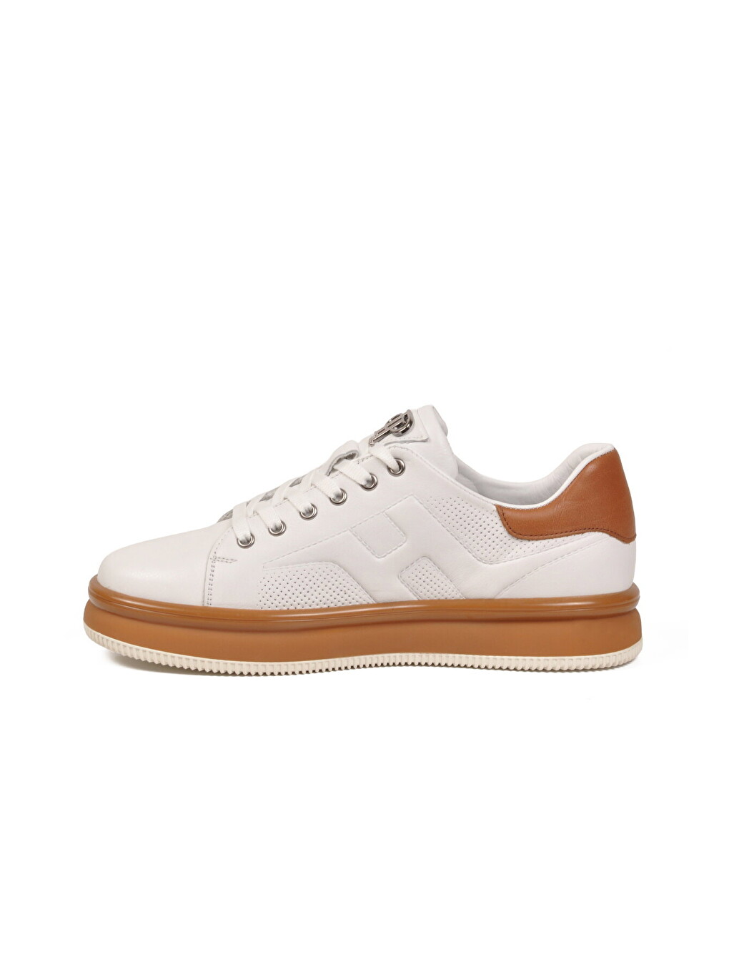 Beyaz-taba Hakiki Deri Erkek Casual Sneaker Memory Taban Premium Casual Ayakkabı M030 M-3