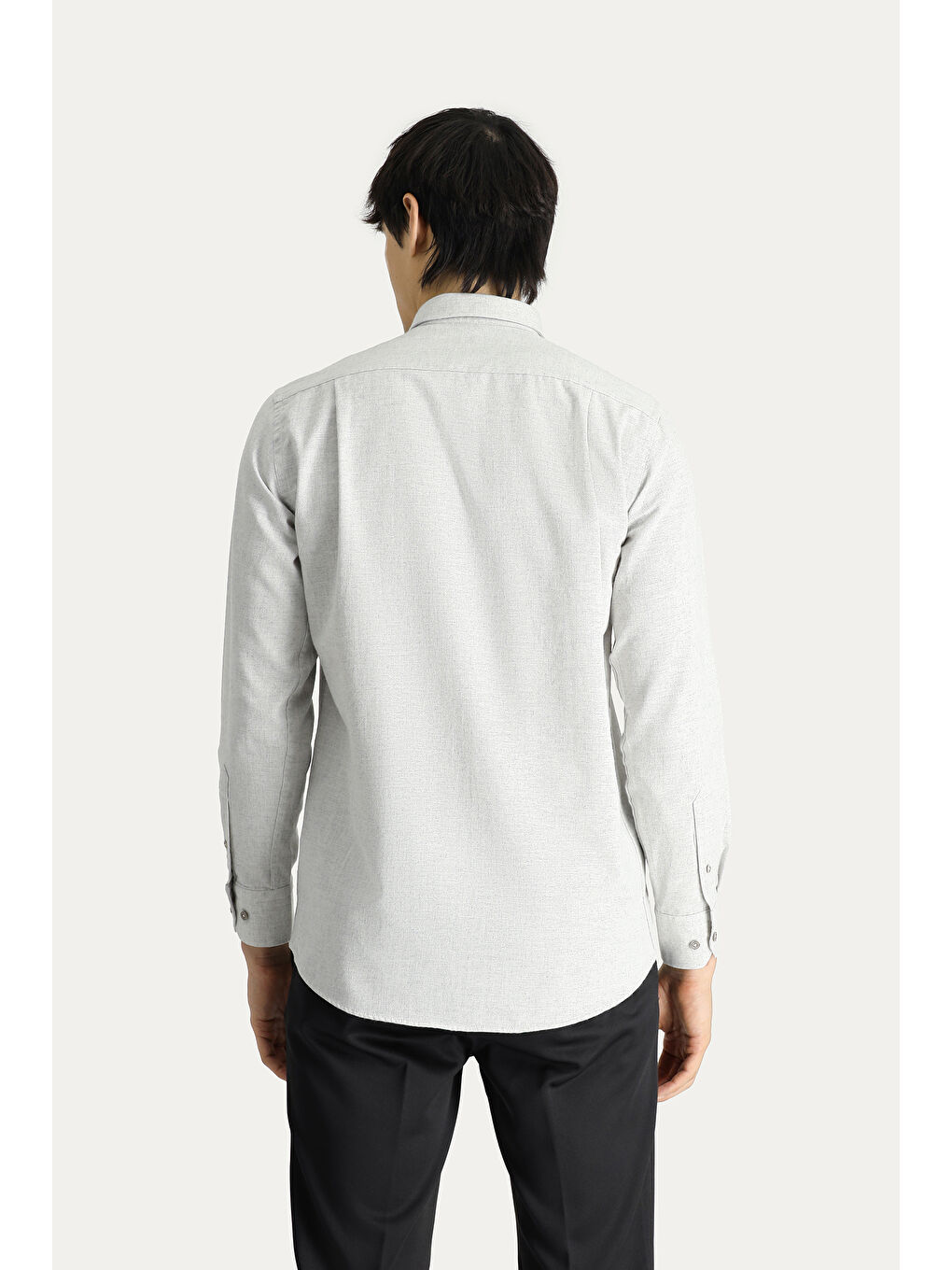 Ekru Uzun Kol Slim Fit Dar Kesim Oduncu Spor Pamuklu Düğmeli Yaka Büyük Beden Oduncu Gömlek-3