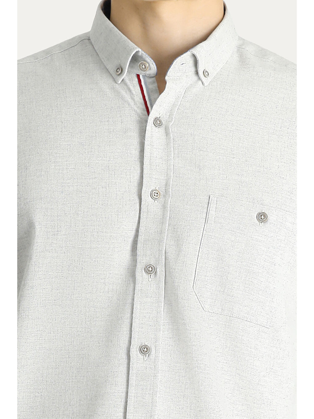 Ekru Uzun Kol Slim Fit Dar Kesim Oduncu Spor Pamuklu Düğmeli Yaka Büyük Beden Oduncu Gömlek-4